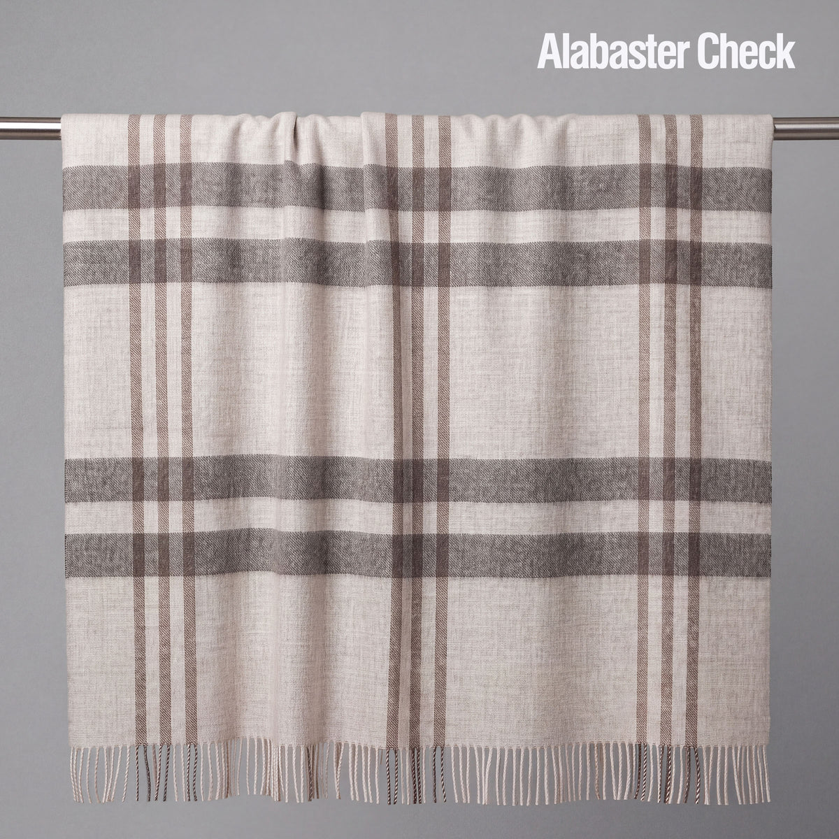Plaid Check Pure Alpaca Luxury Throw Blanket (4 Colors)