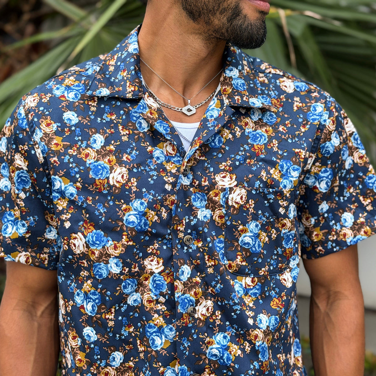 Riviera Azure Garden Short Sleeve Shirt