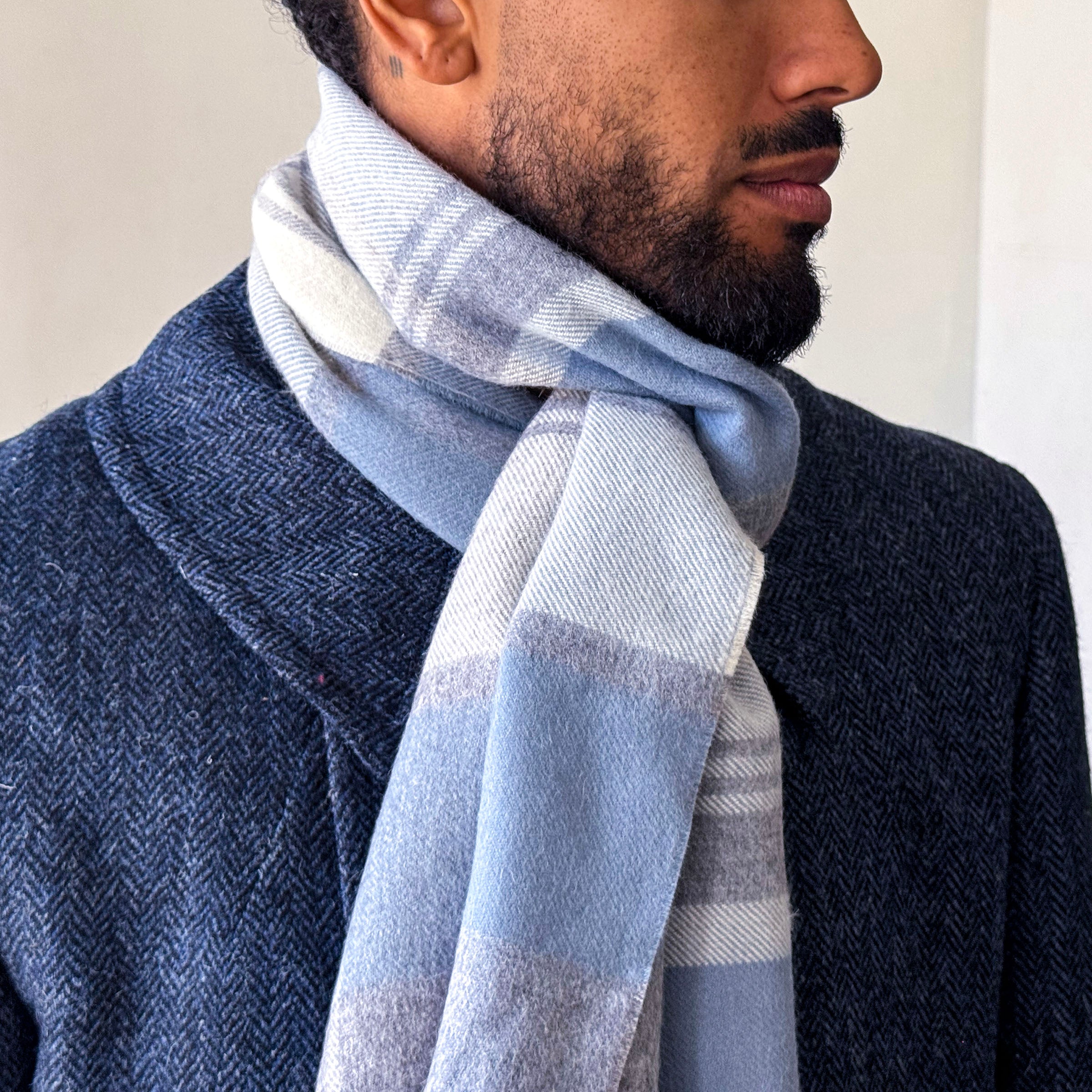 Baby Alpaca Soft Muted Plaid Scarf