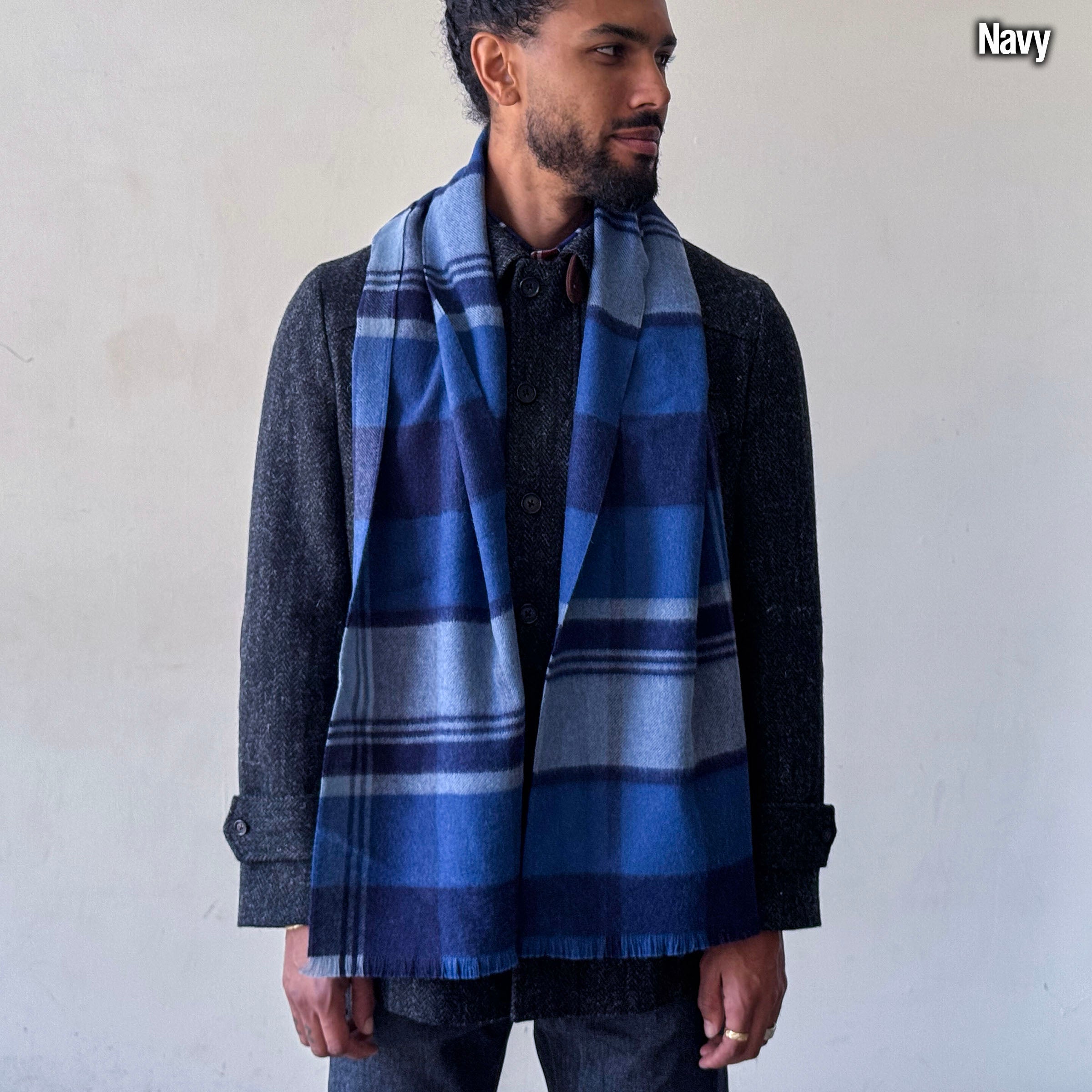 Baby Alpaca Soft Muted Plaid Scarf