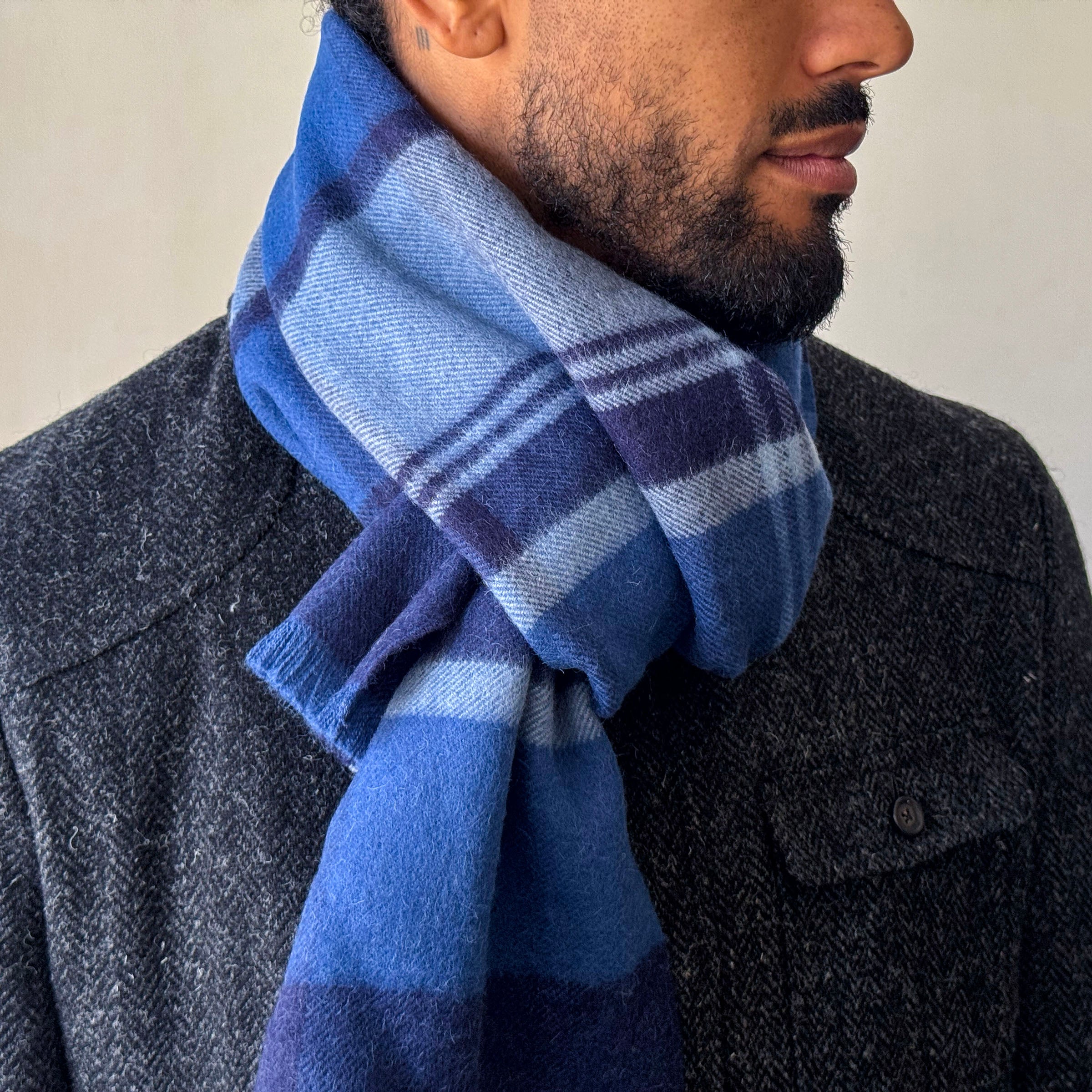 Baby Alpaca Soft Muted Plaid Scarf