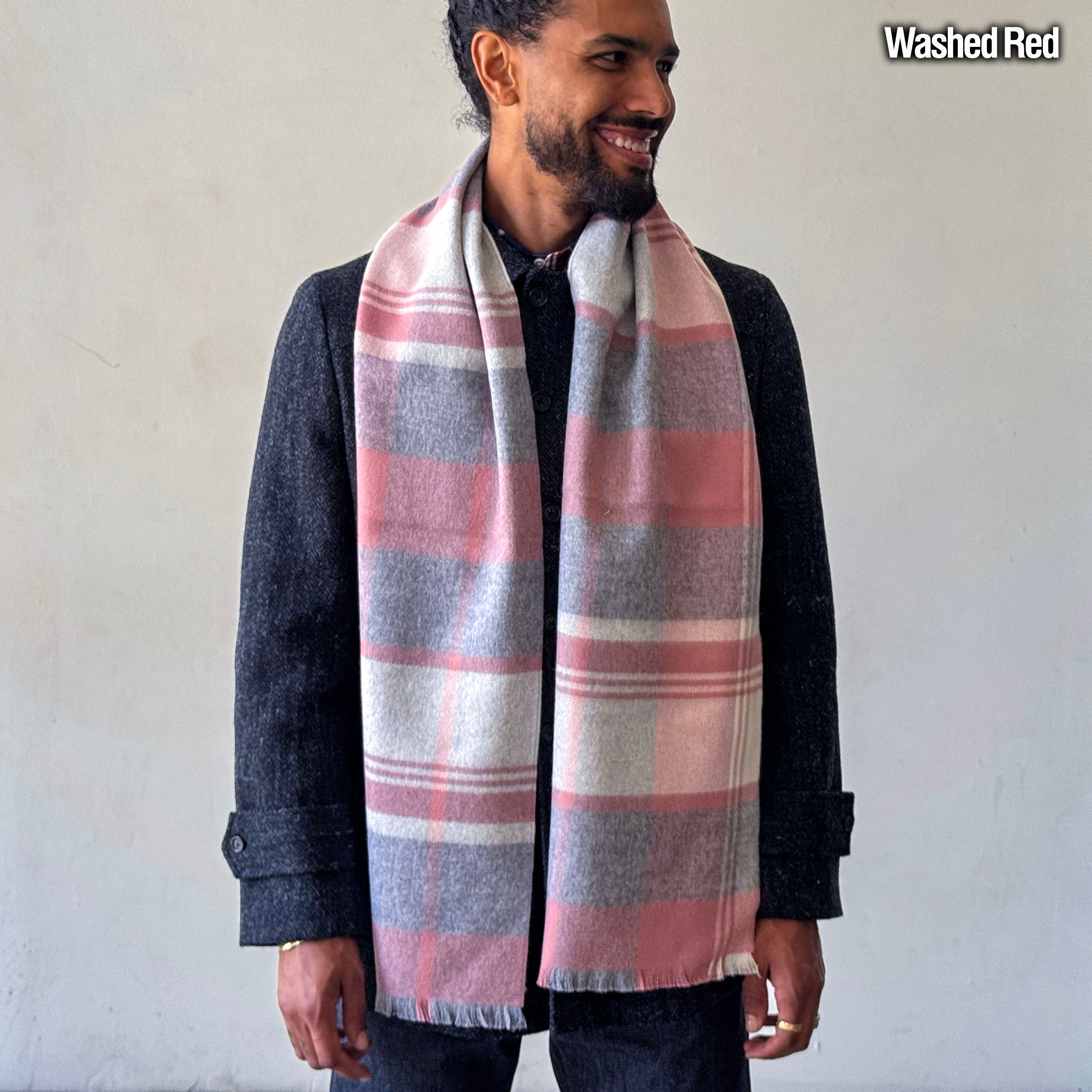 Baby Alpaca Soft Muted Plaid Scarf