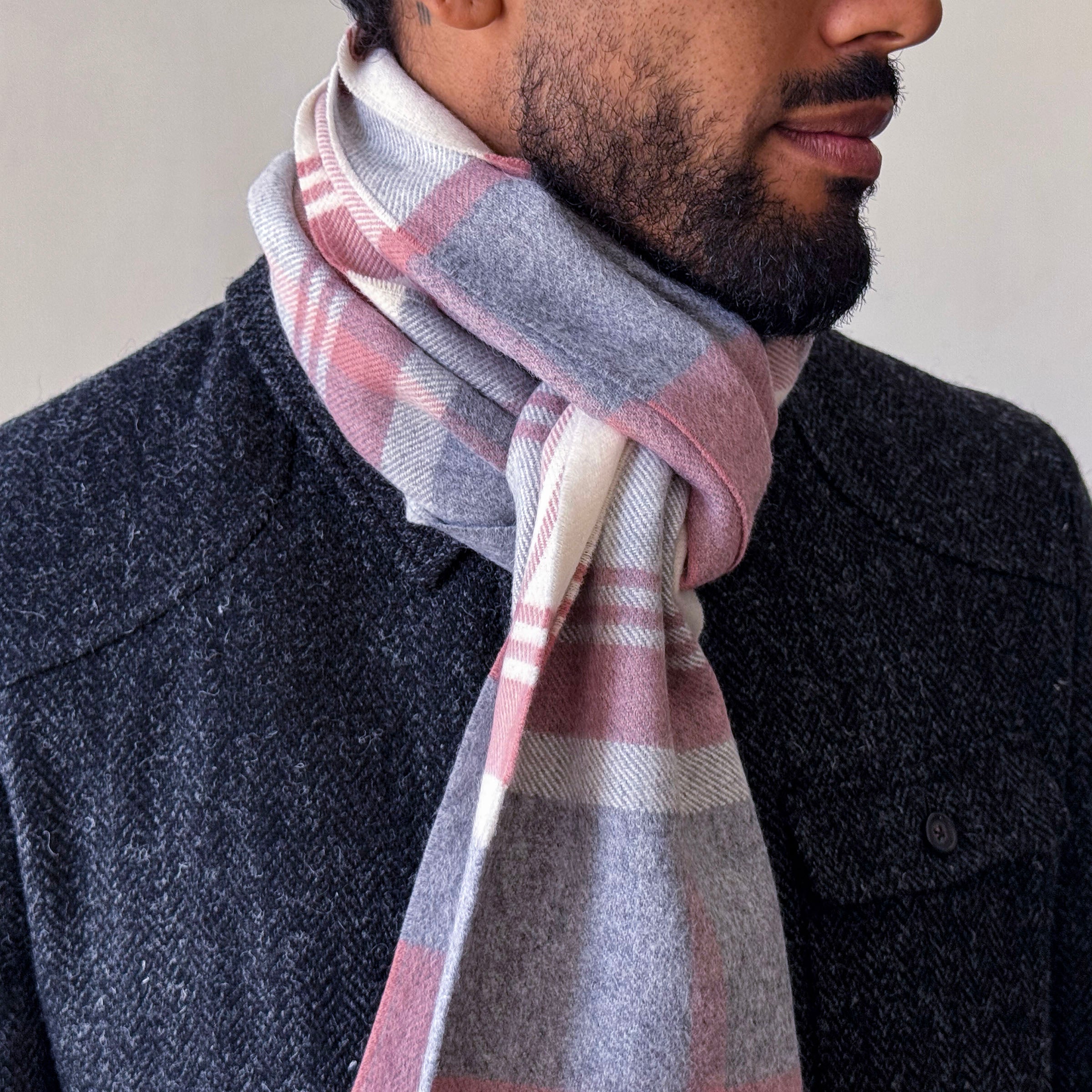 Baby Alpaca Soft Muted Plaid Scarf