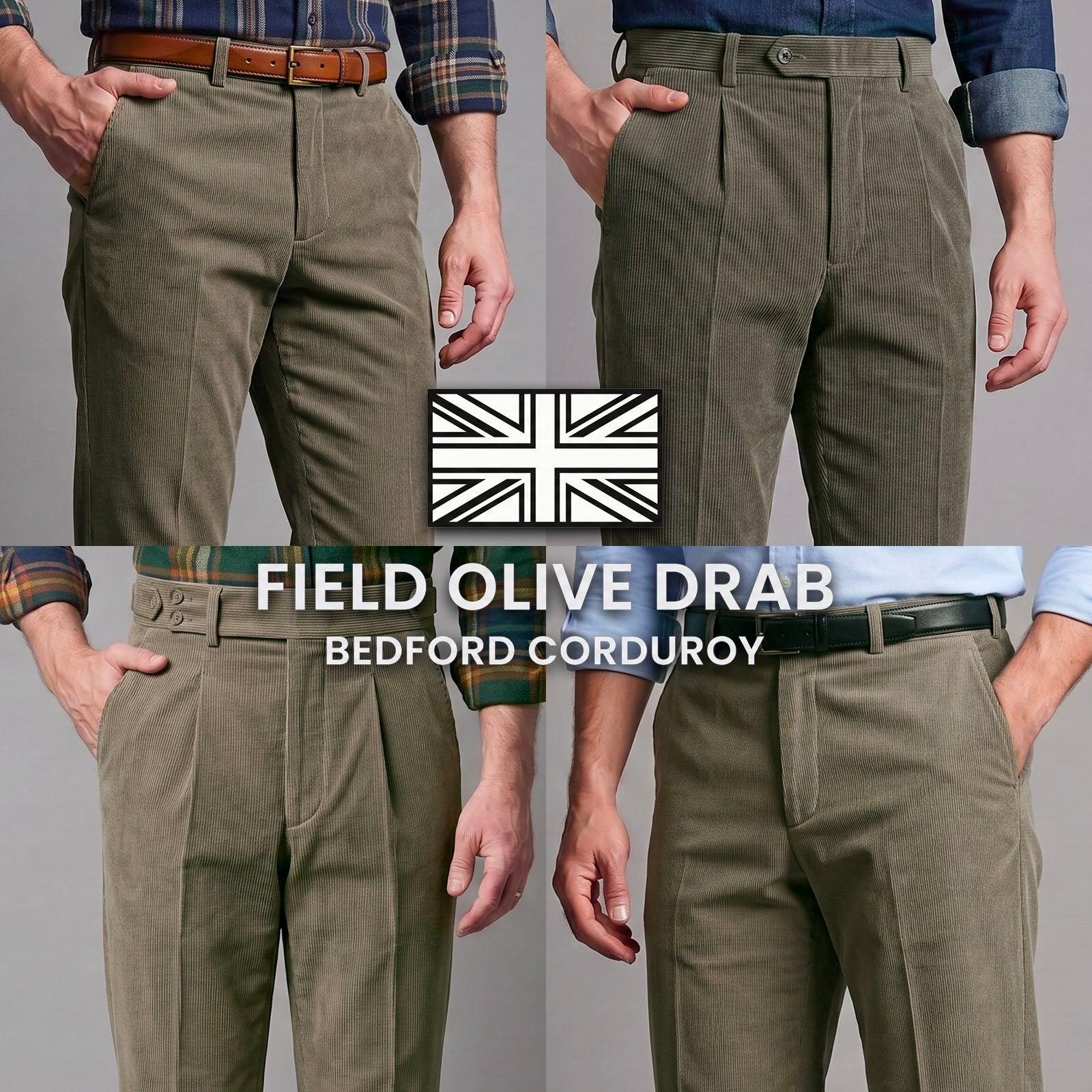 Custom Trousers in Rare Field Olive Drab Bedford Cord