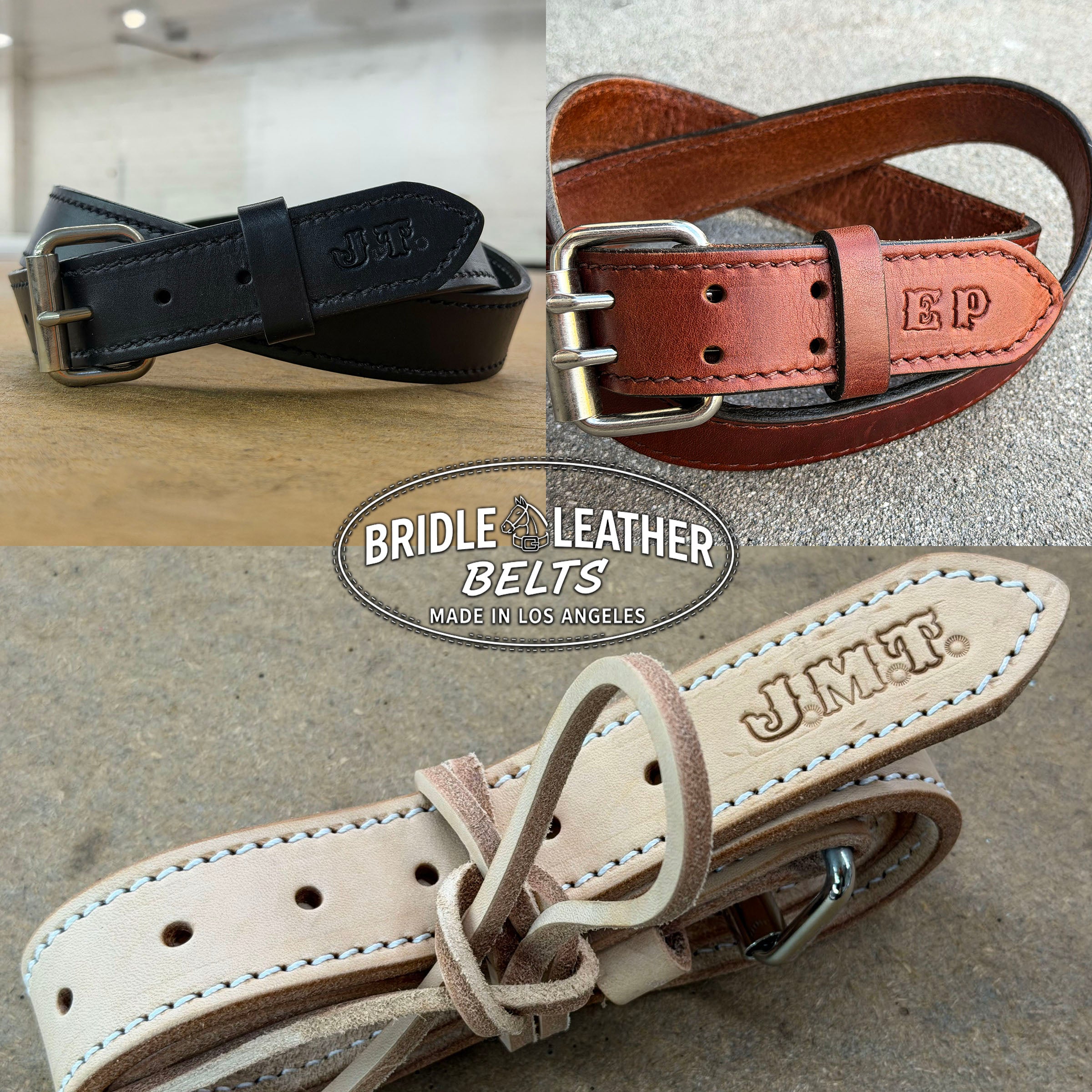 Bridle Leather Belts Made to Order in 3 Colors