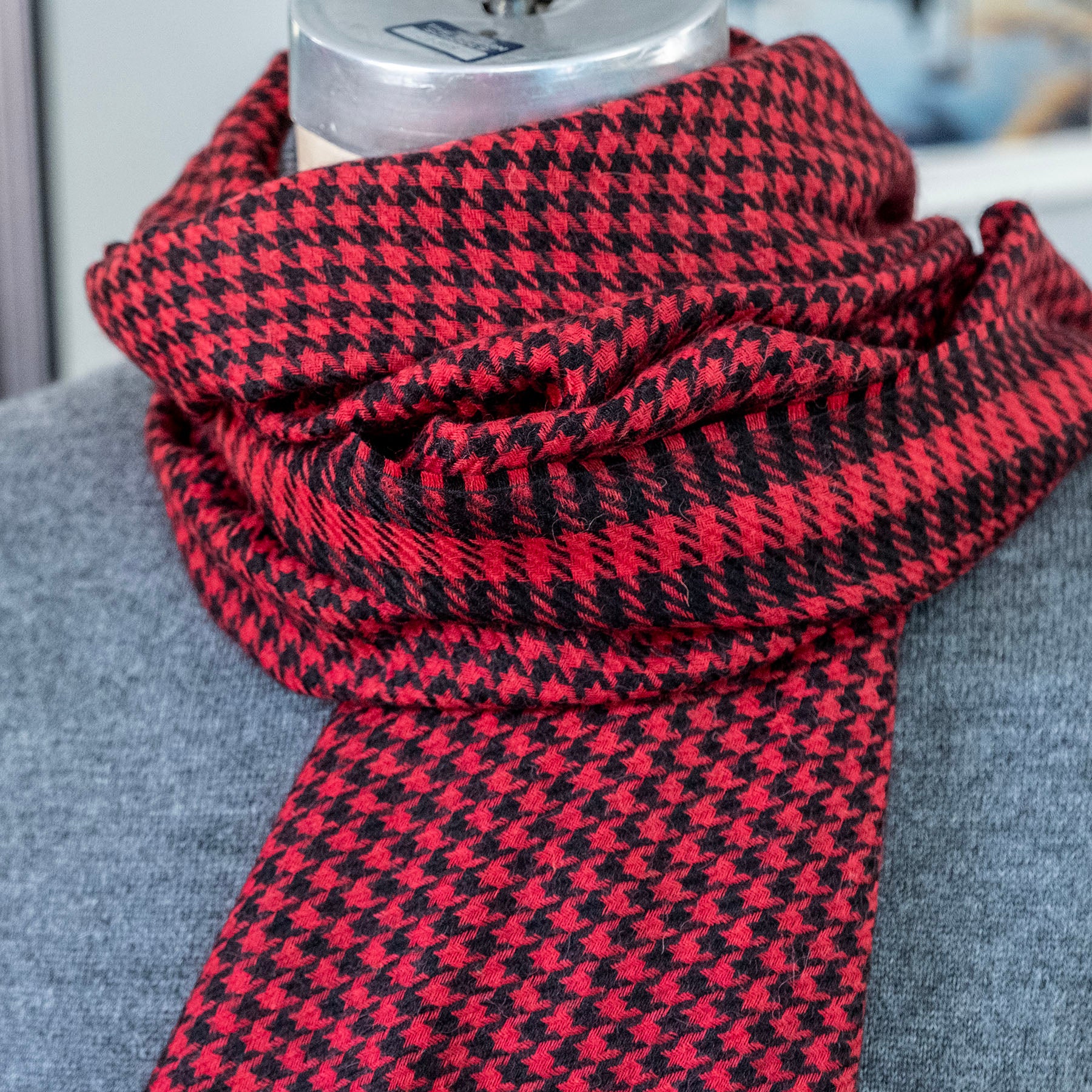 Alpaca Houndsooth Stoles Extra Long