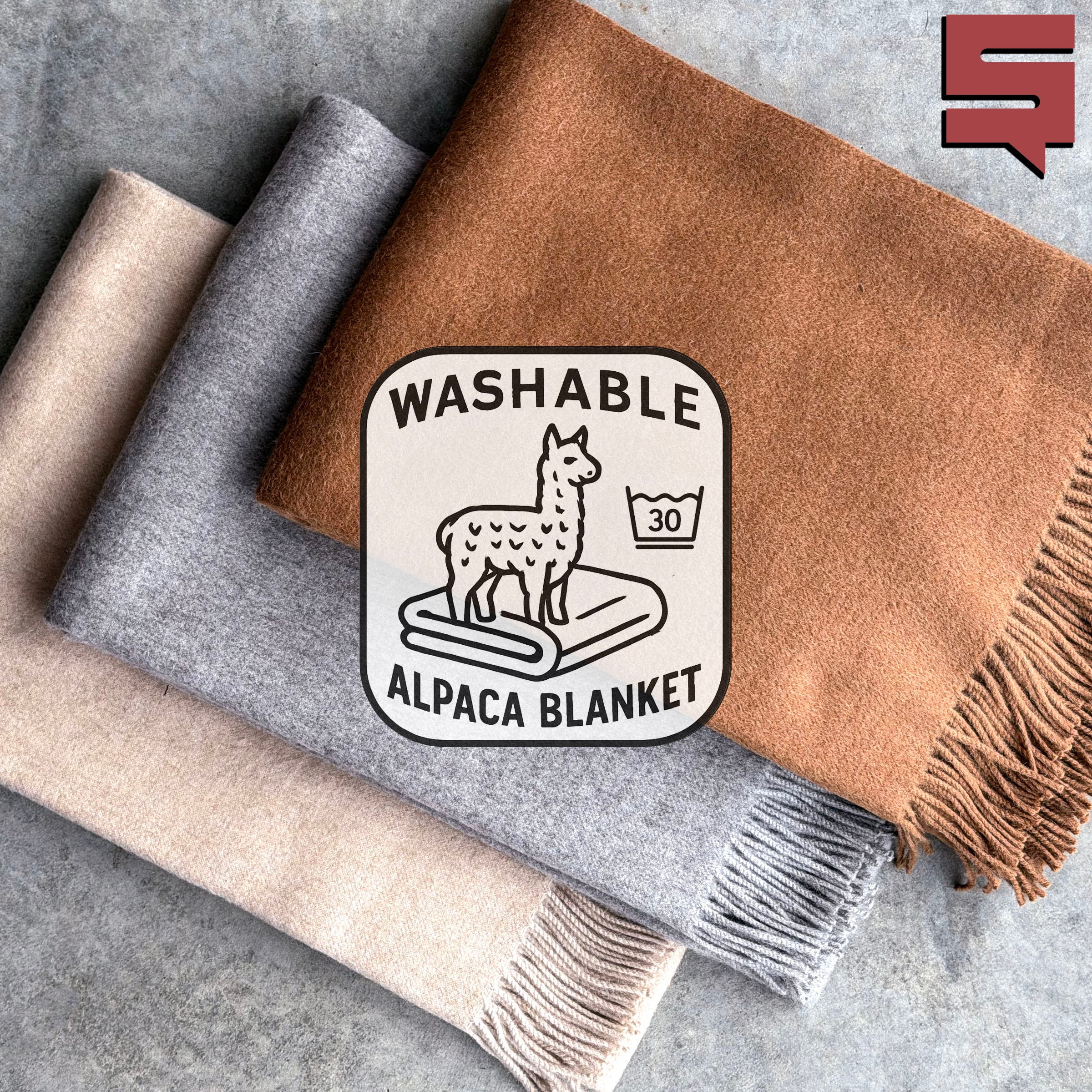 Washable Alpaca Wool Luxury Throw Blanket (3 Colors)