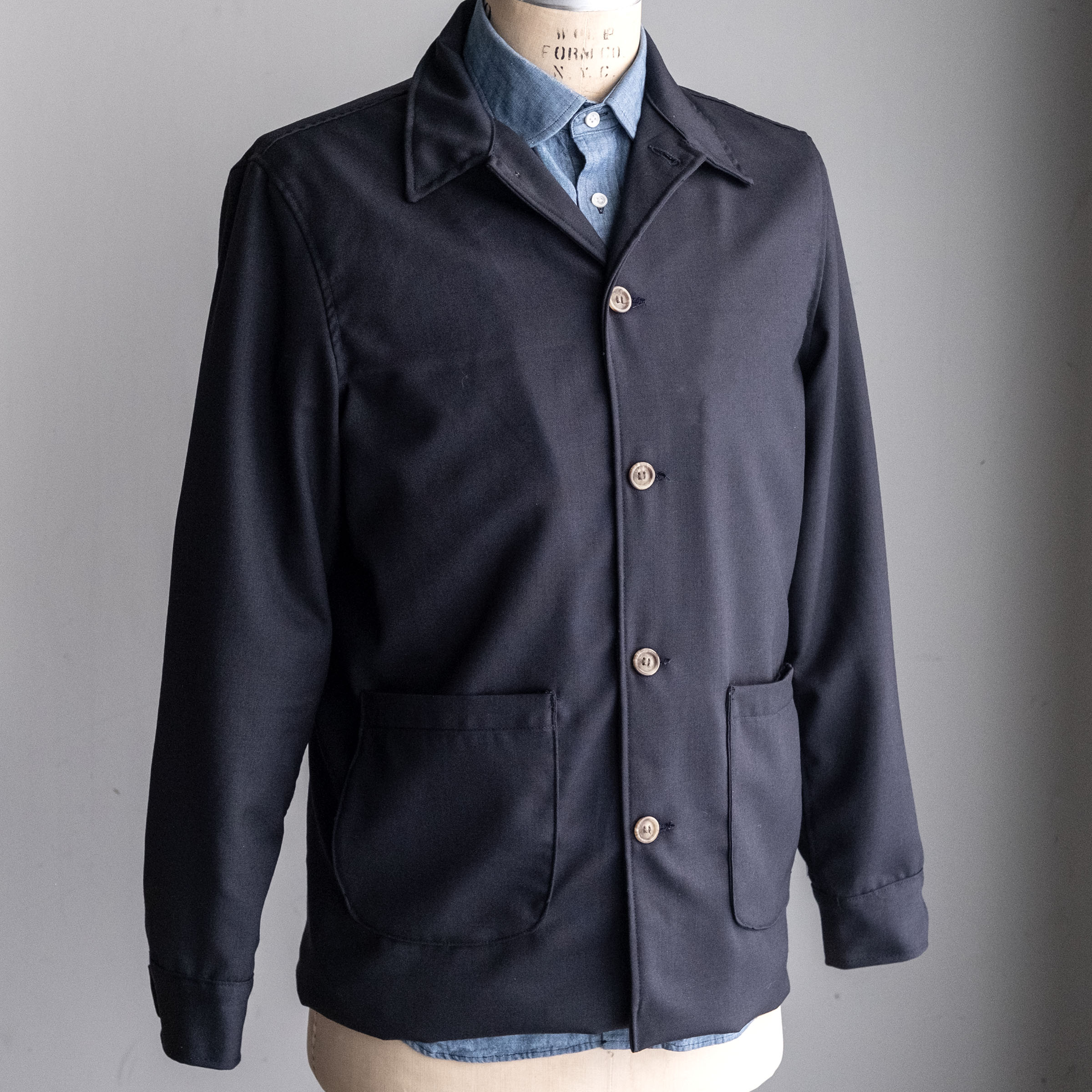 Corso Jacket in Pendleton Navy Mid-Century Wool Sz 44