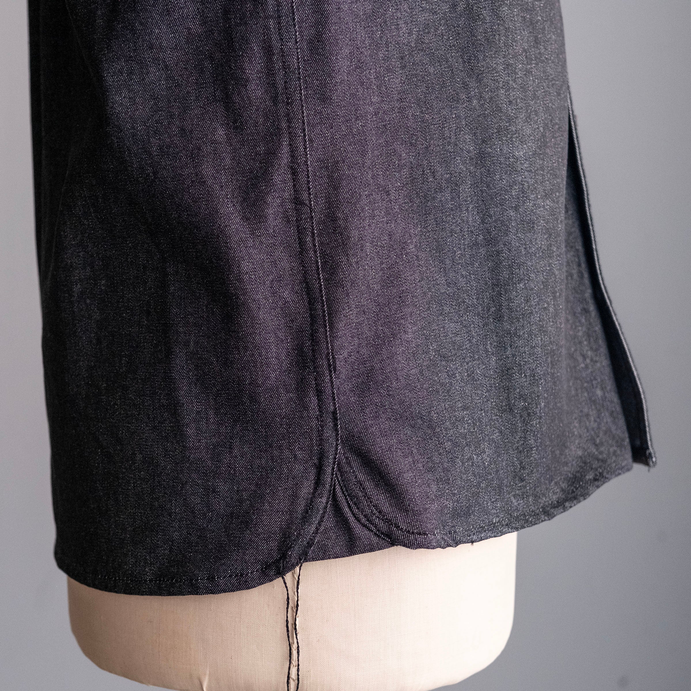 Denim Button Down Shirt Nihon Menpu Shadow Denim Sz Large