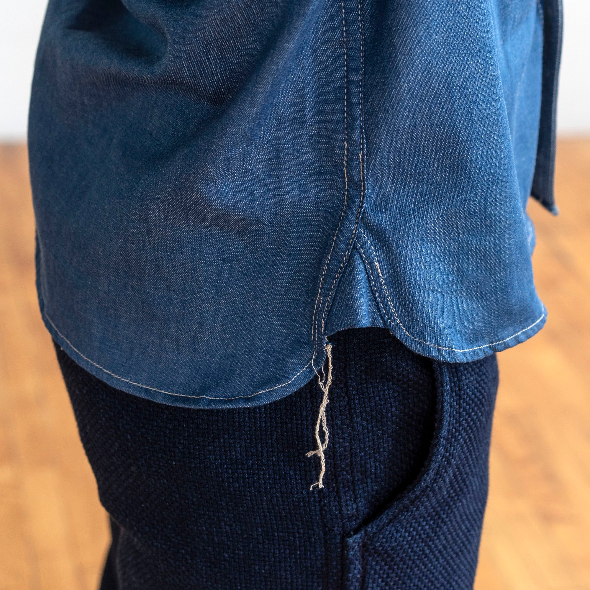 Denim Button Down Shirt Ocean Blue 6oz Chambray