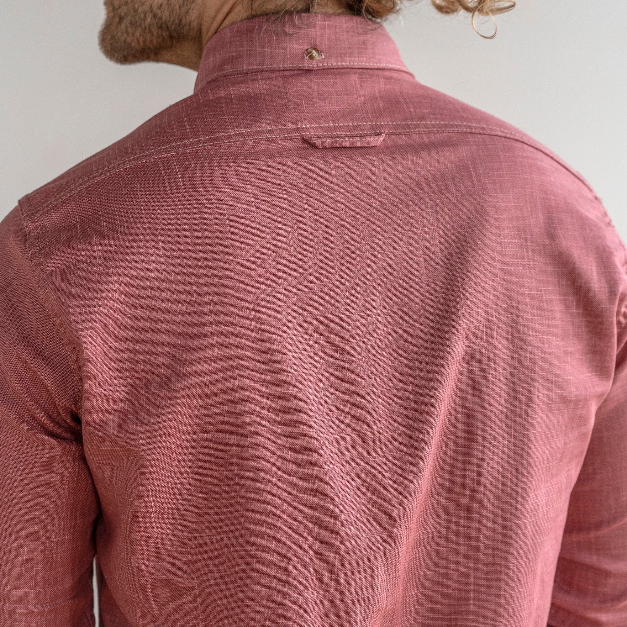 Denim Button Down Shirt Dusty Rose 6oz Chambray Sz M & L