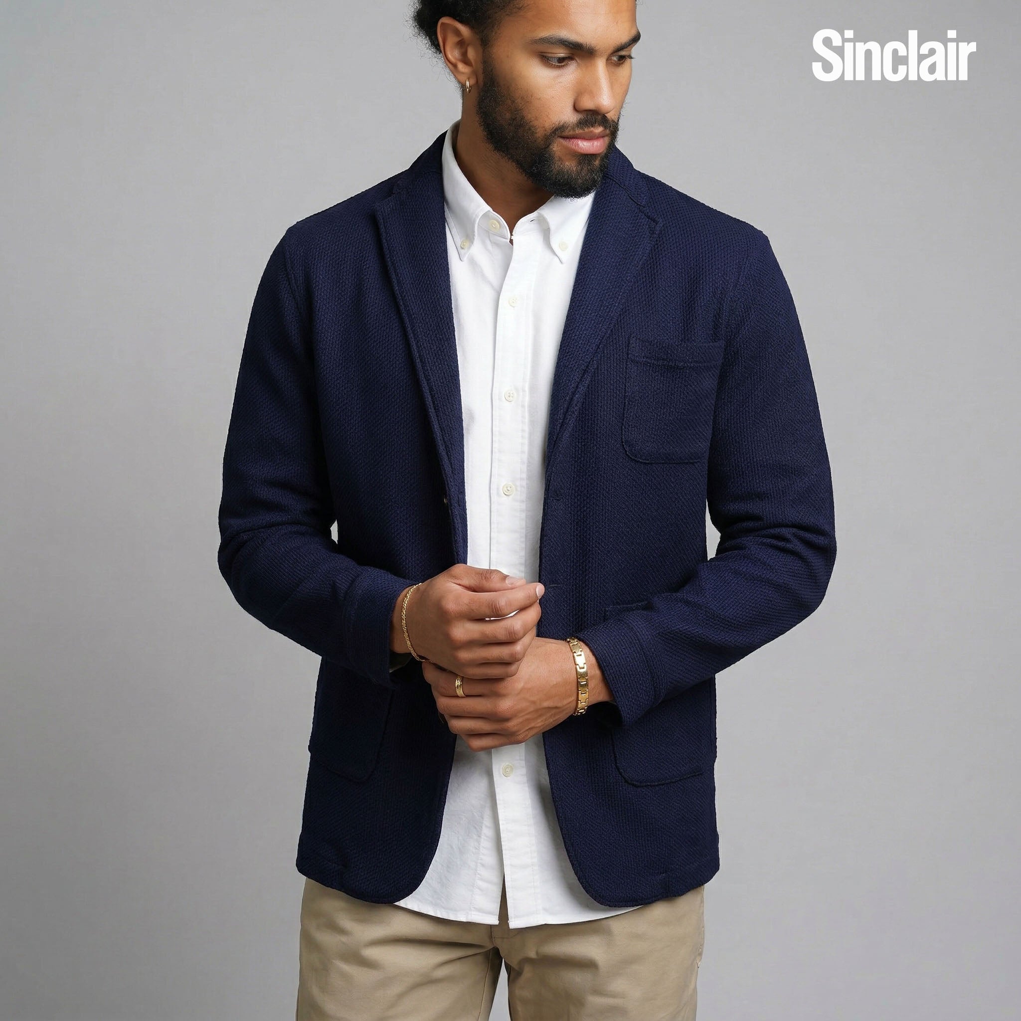 Custom Doyle, Sinclair & Corso Jackets Deep Navy Sashiko