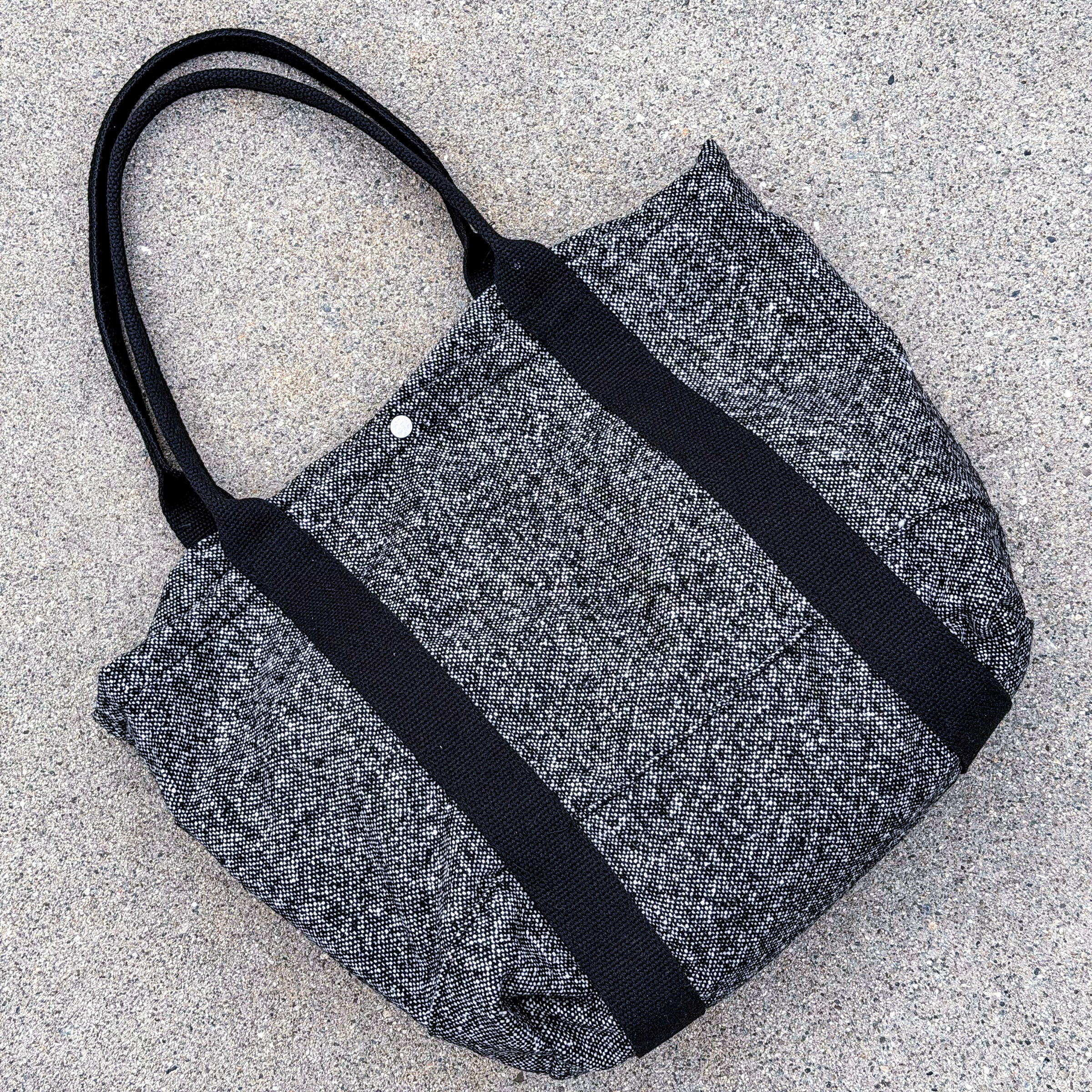 Harbor Tote Bag Salt & Pepper Washable Donegal Tweed
