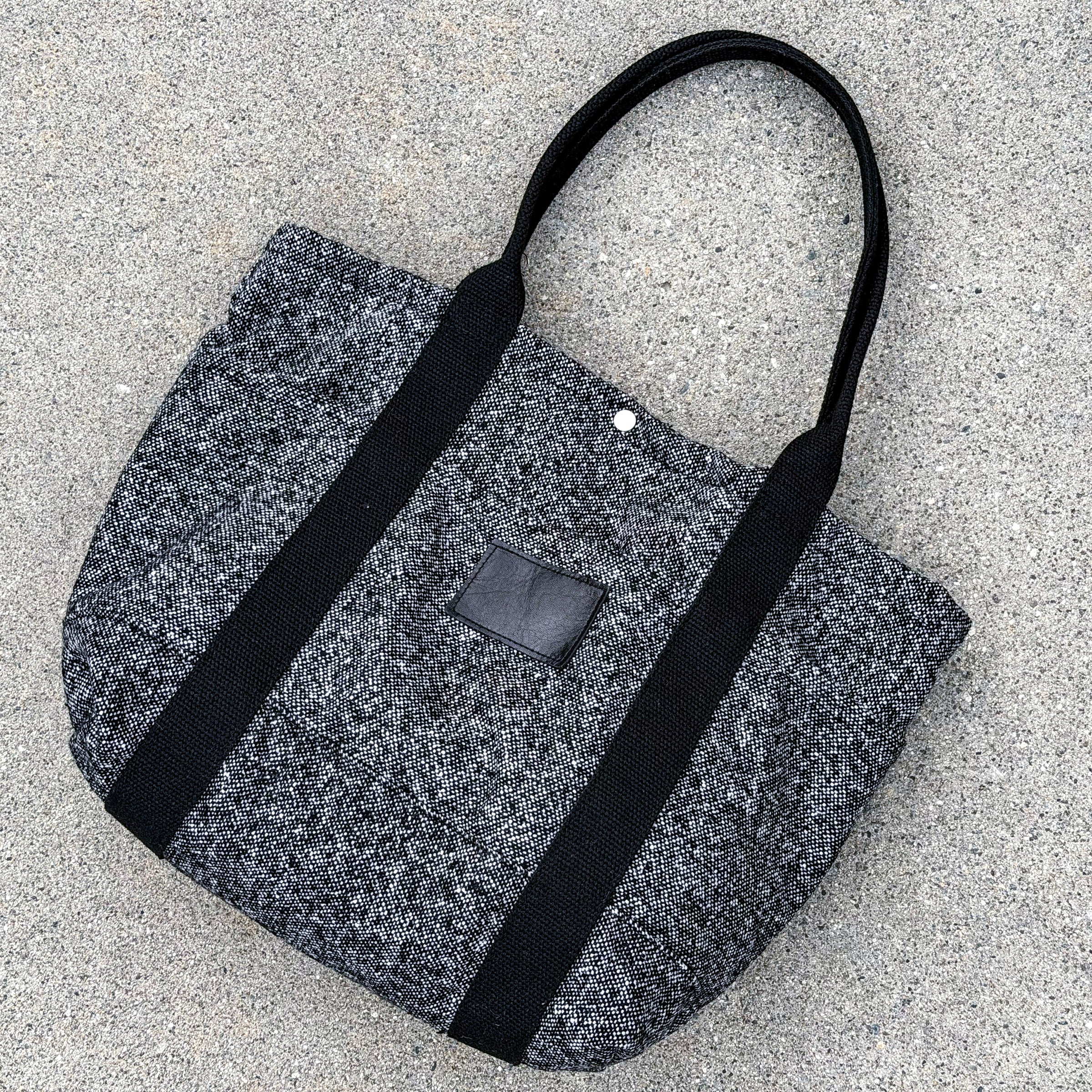 Harbor Tote Bag Salt & Pepper Washable Donegal Tweed
