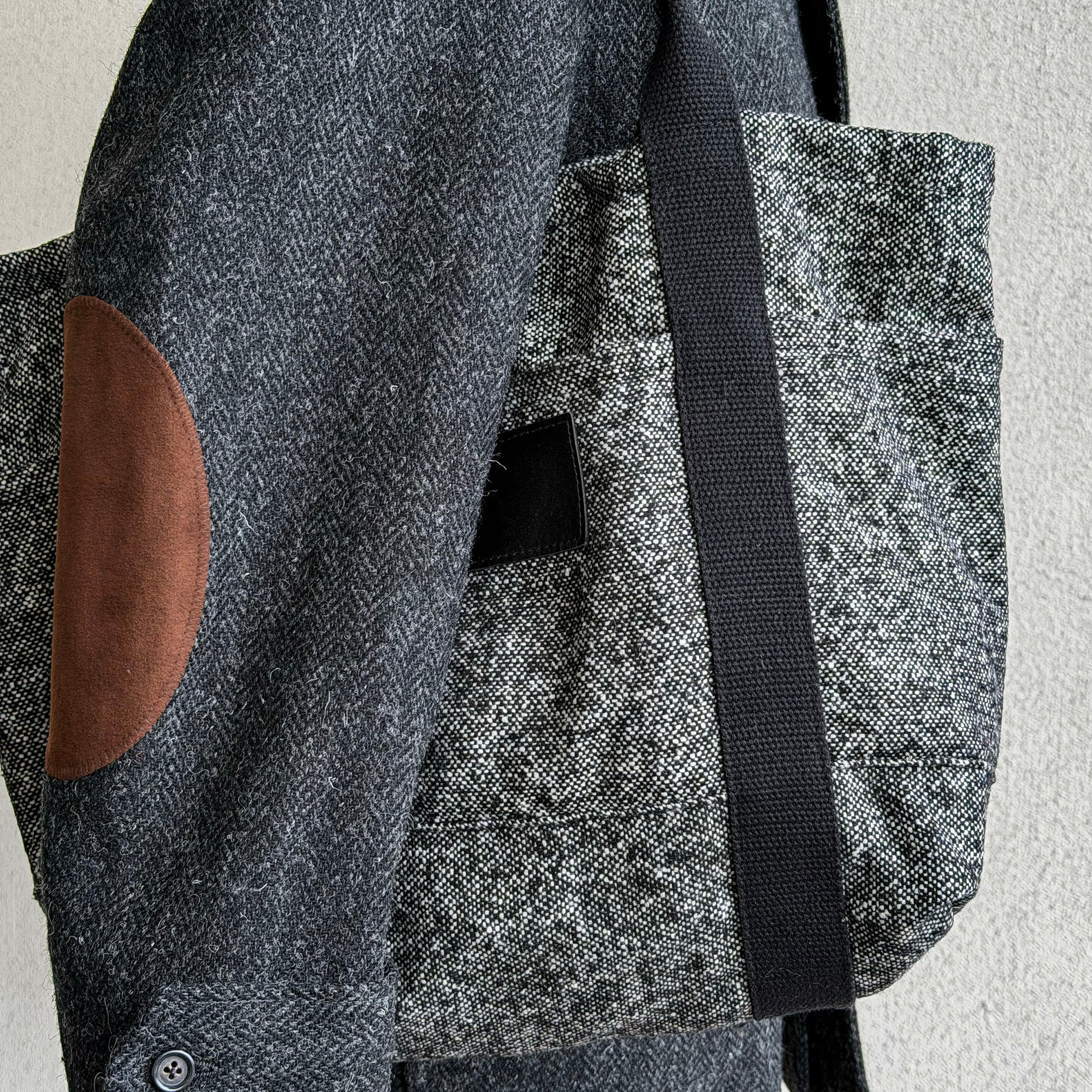 Harbor Tote Bag Salt & Pepper Washable Donegal Tweed