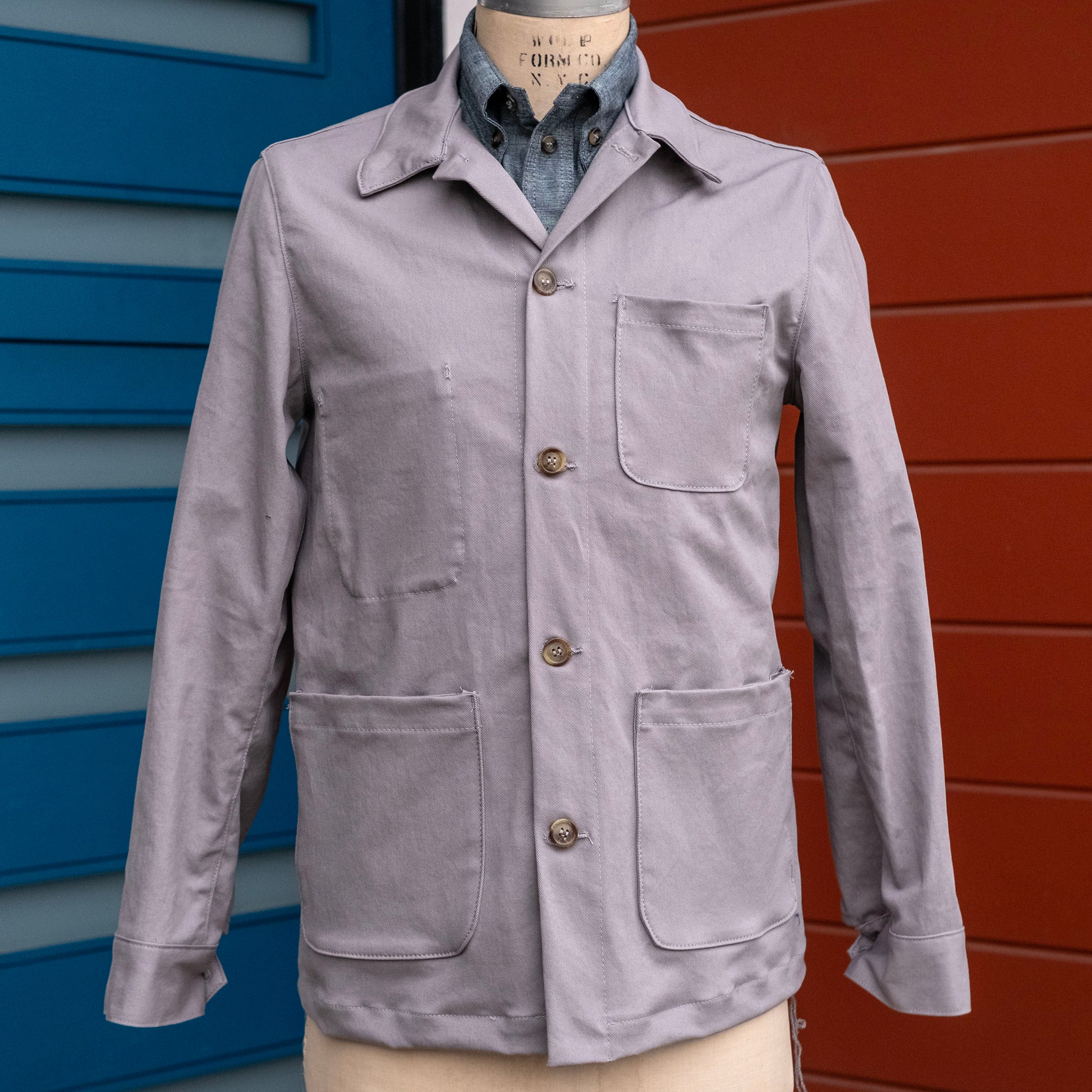 Doyle Jacket in Washed Dove Grey 10oz Howitzer Twill