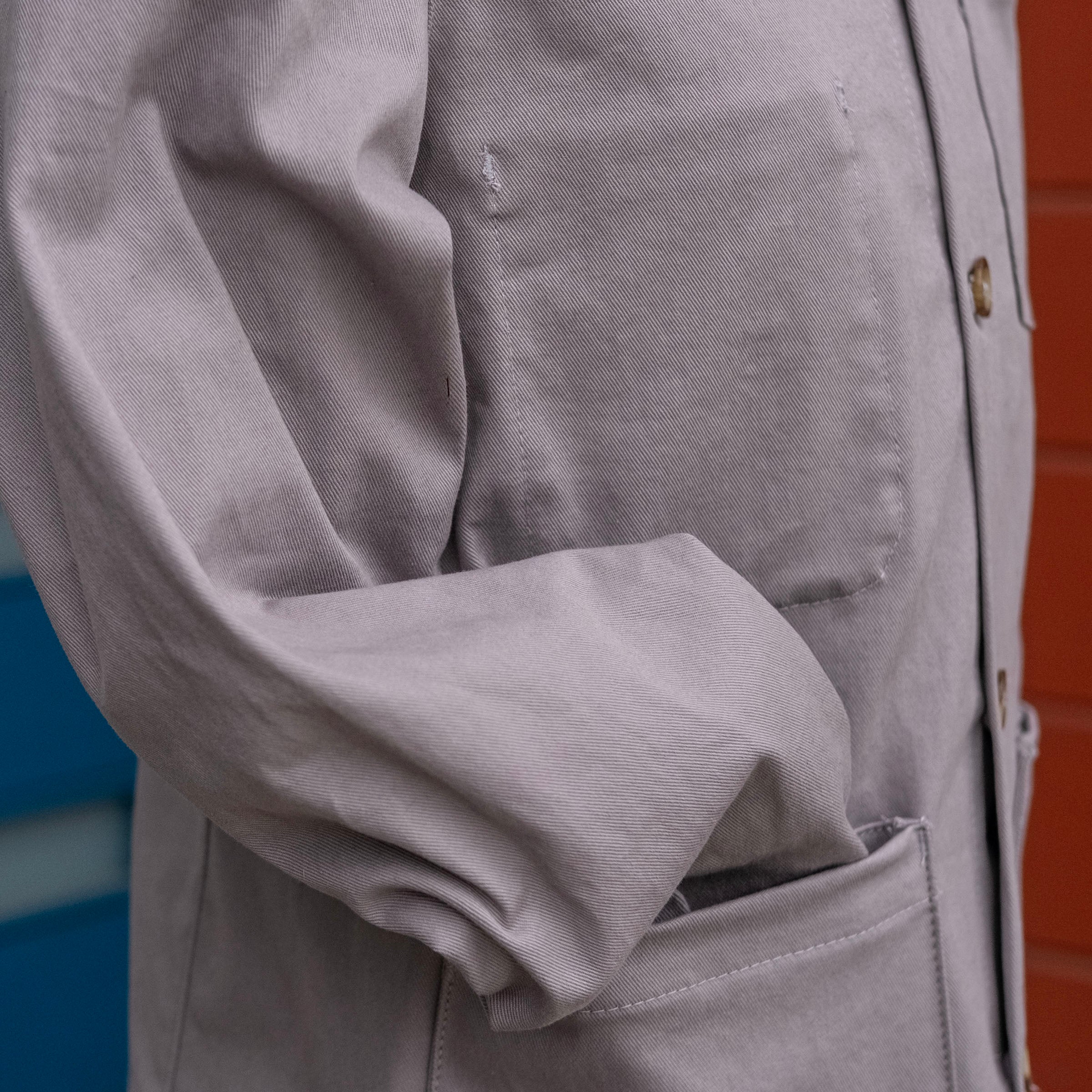Doyle Jacket in Washed Dove Grey 10oz Howitzer Twill