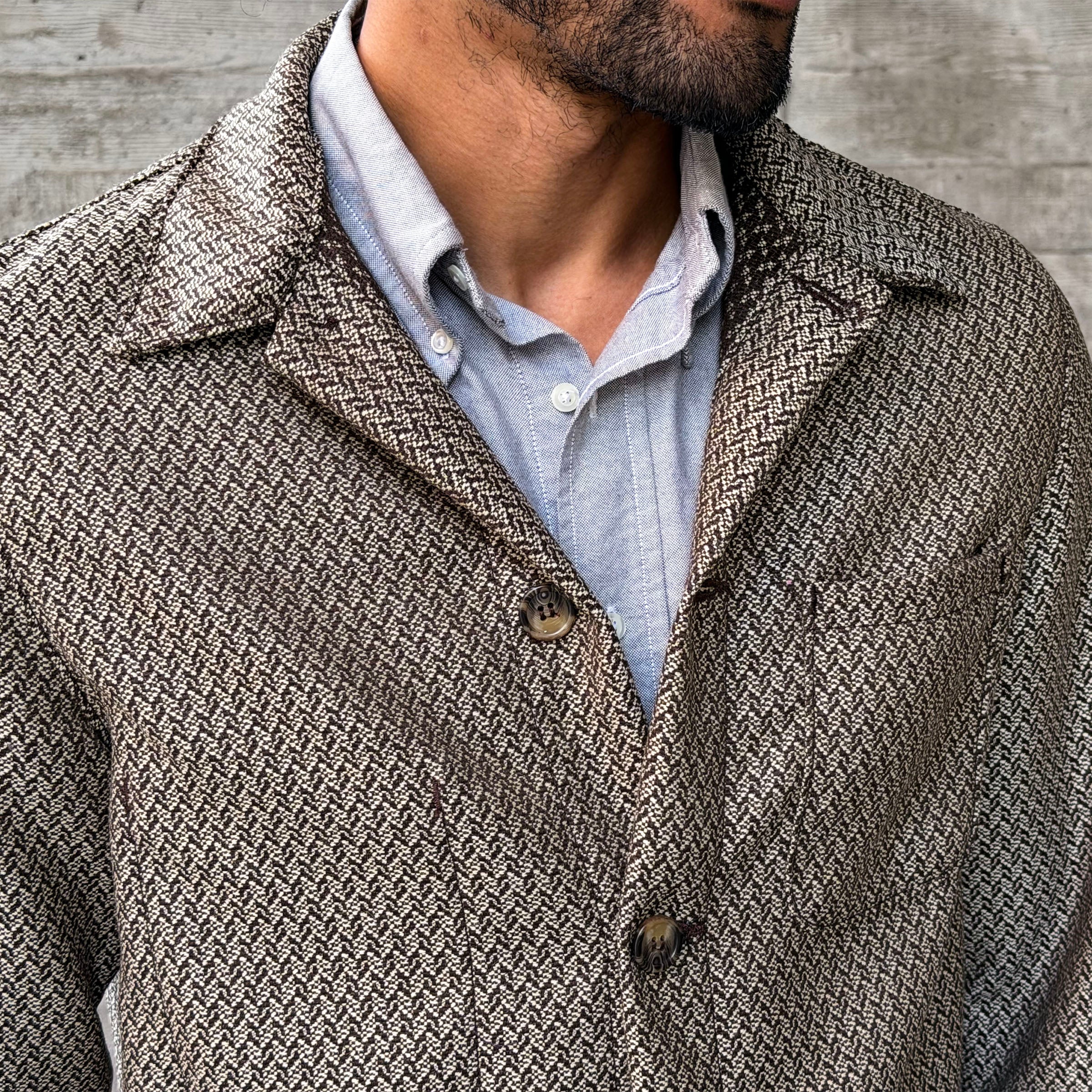 Doyle Jacket Almond Herringbone Jacquard Cotton