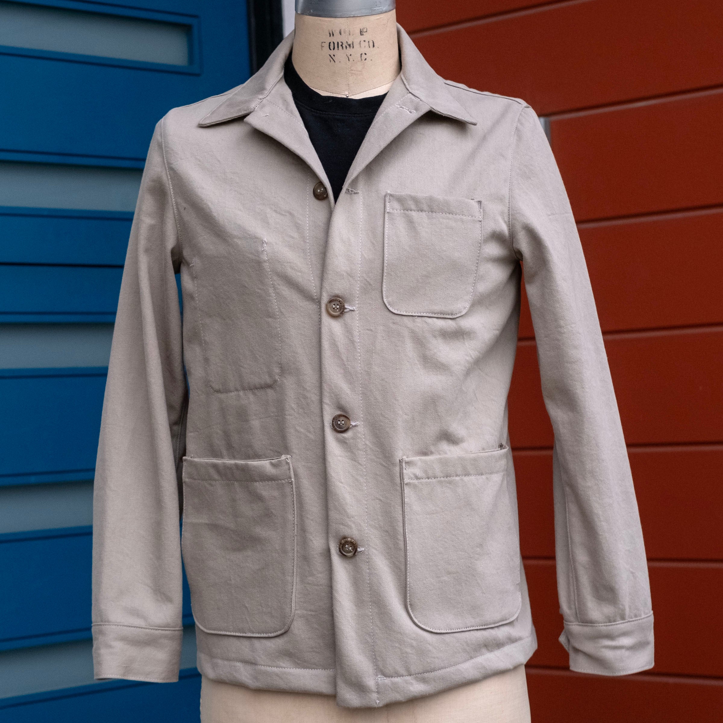 Doyle Jacket in Washed Khaki 10oz Howitzer Twill