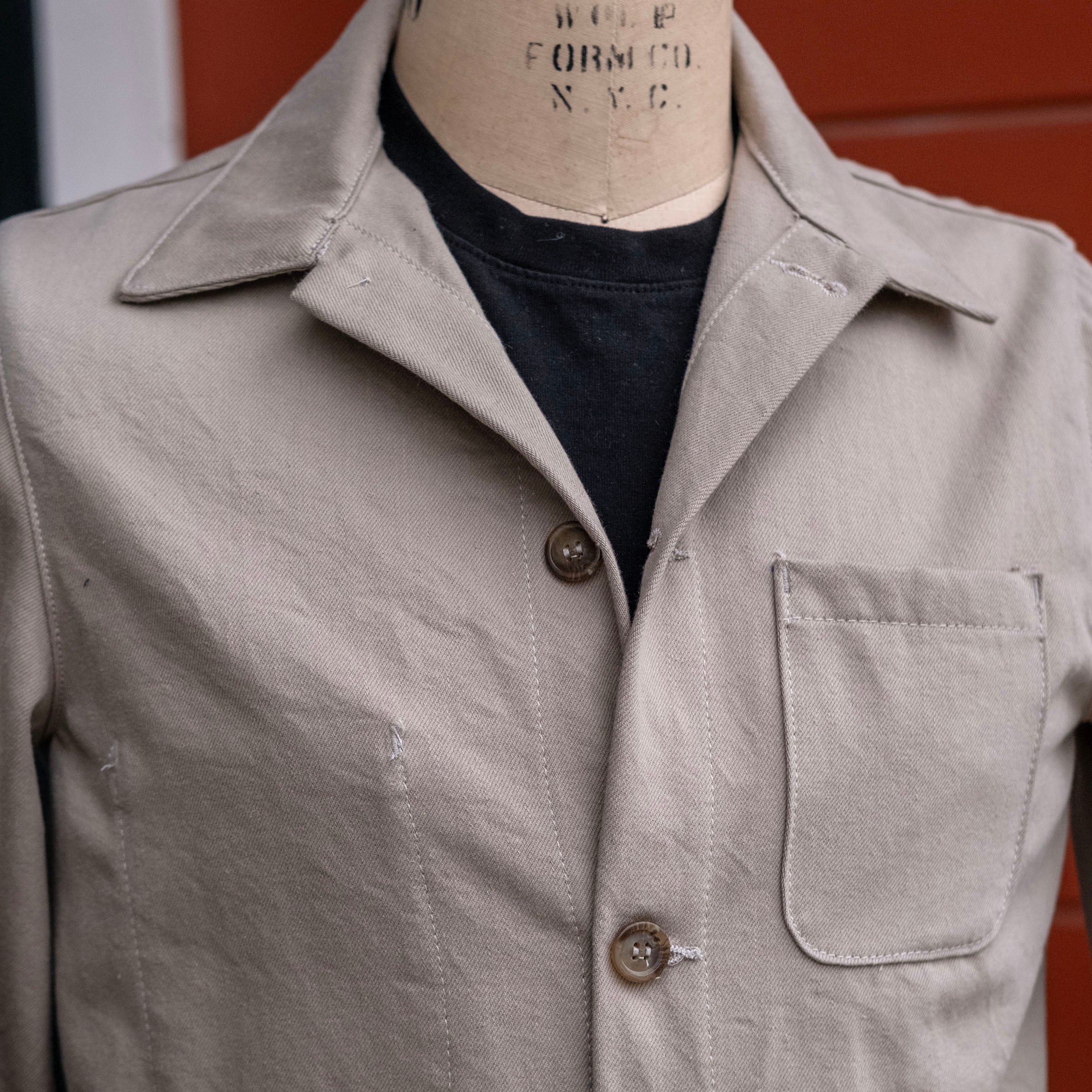 Doyle Jacket in Washed Khaki 10oz Howitzer Twill
