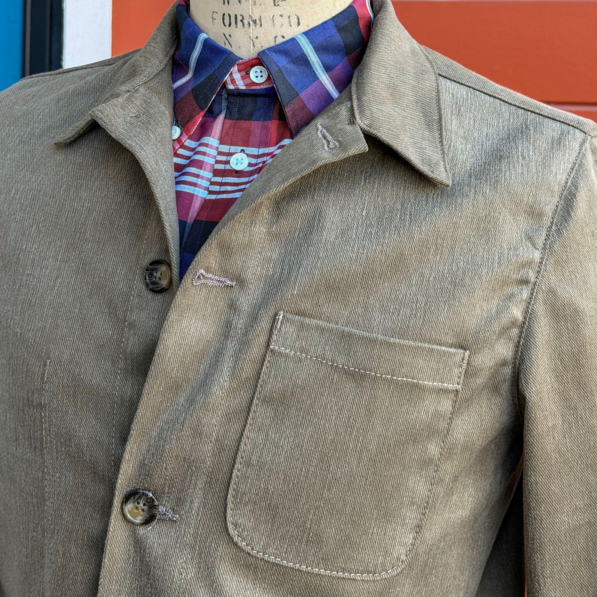 Doyle Jacket Olive 11oz Brushed Cavalry Twill