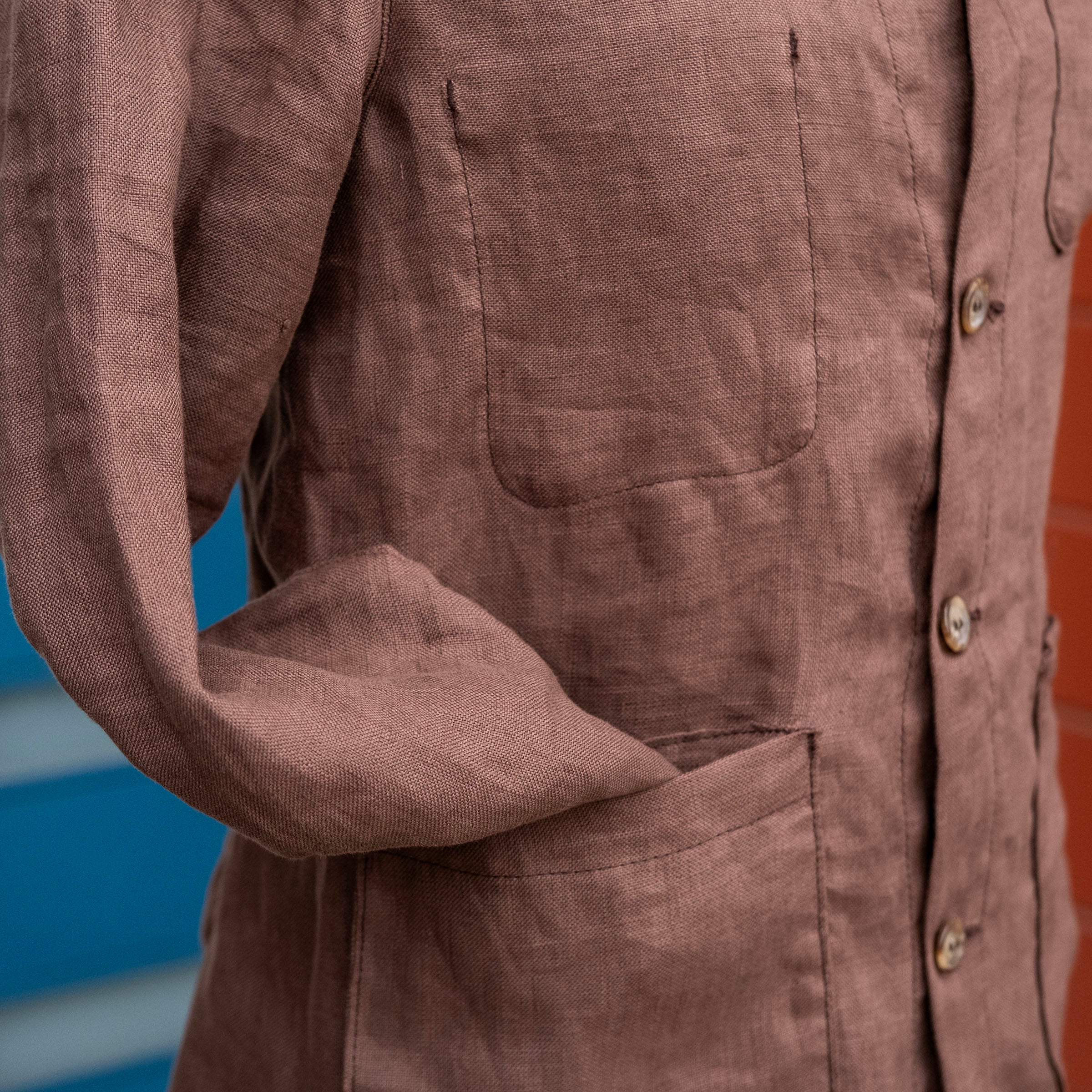 Doyle Jacket in Albini Tobacco Linen