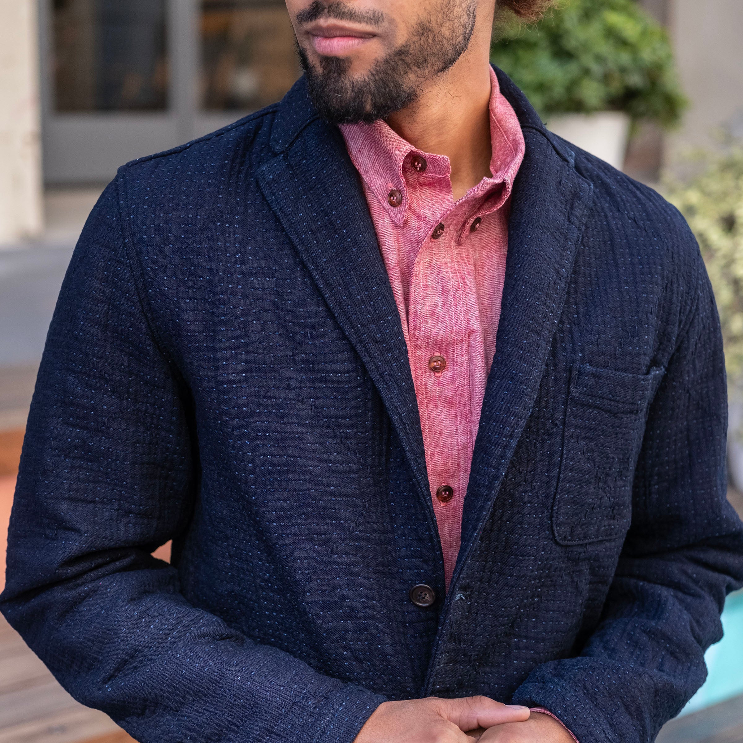 ZG Indigo Stitchwork Teba Suit