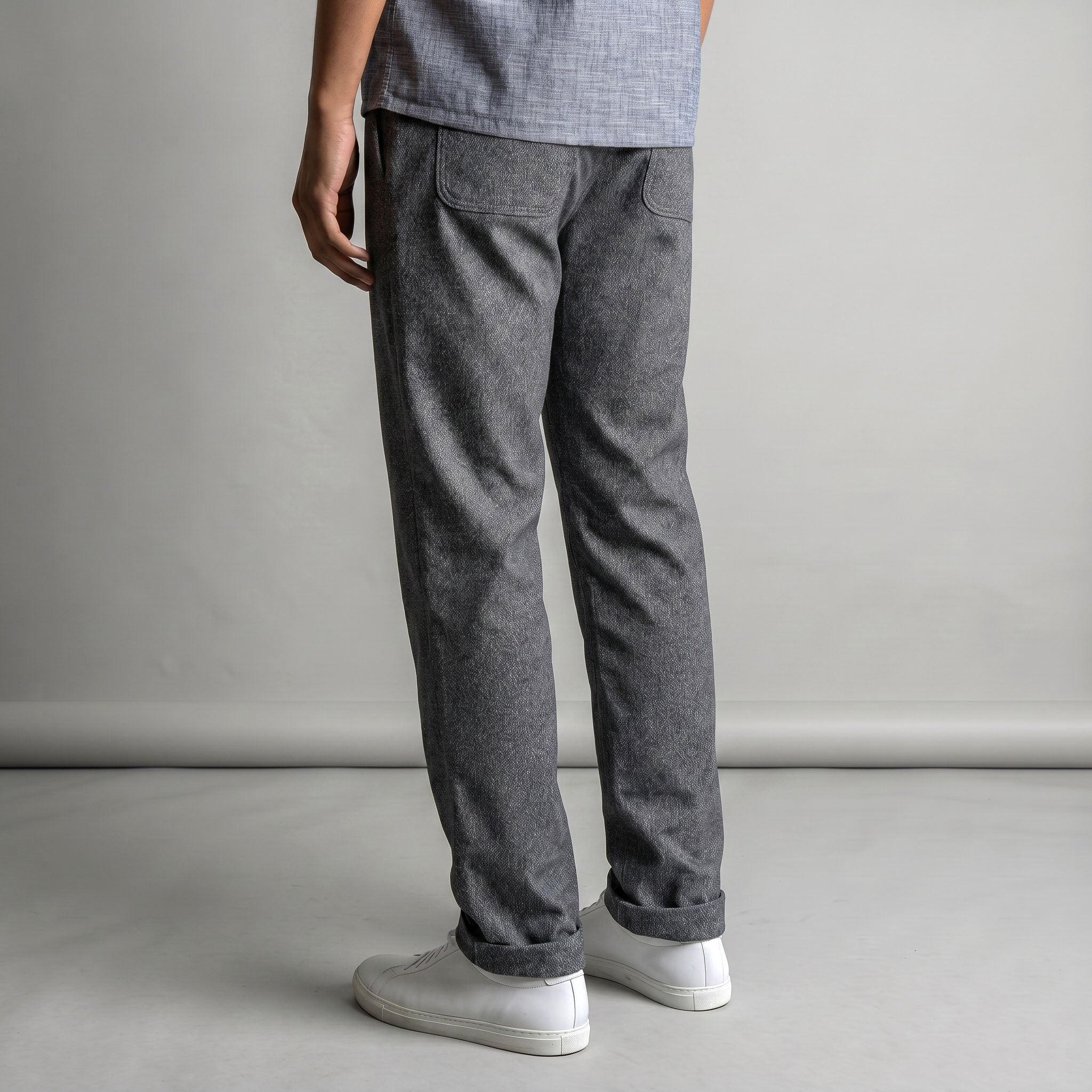 Laidback Pant Crosshatch Washable Grey Wool