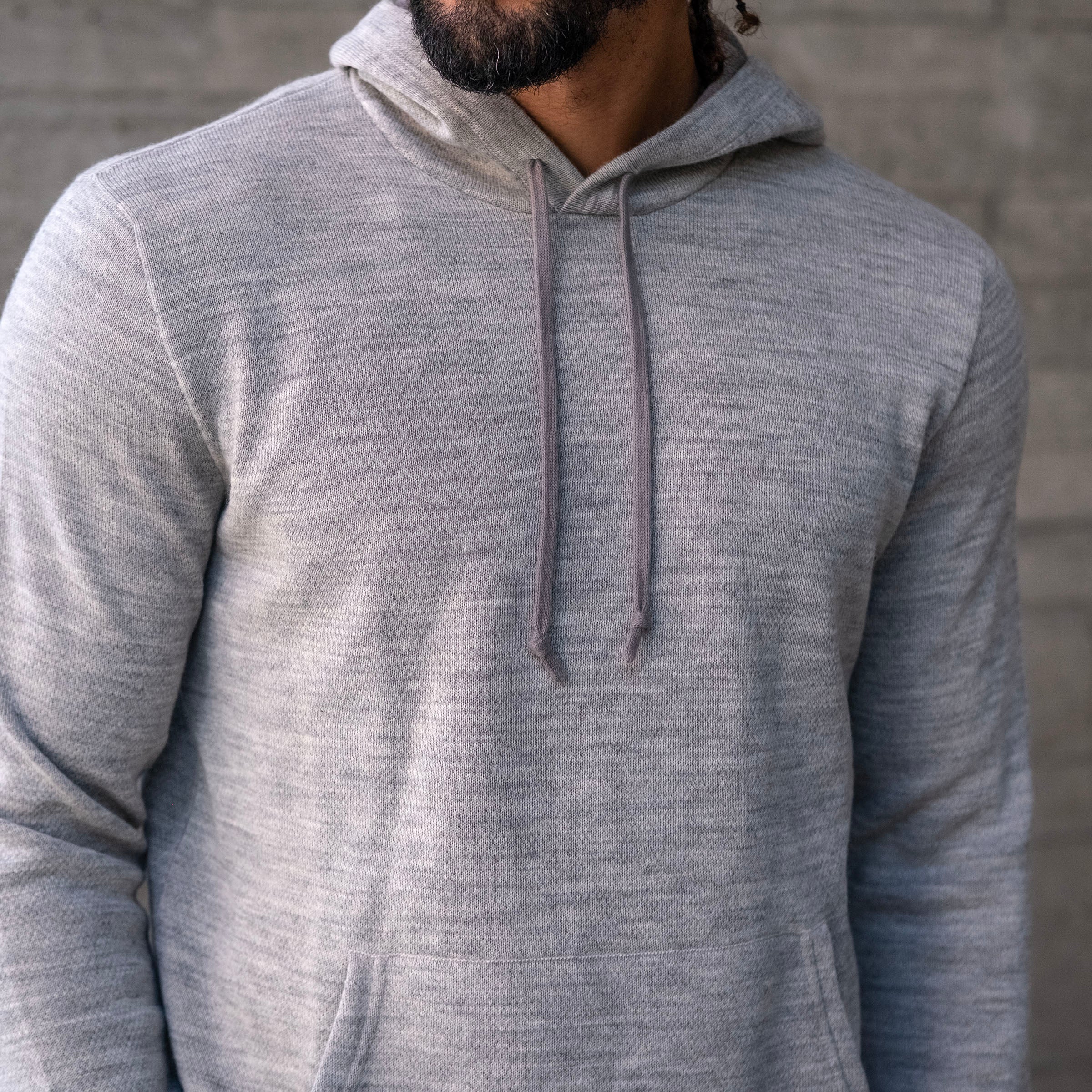 Hooded 2-Ply Sweatshirt in Baby Alpaca and Pima Cotton