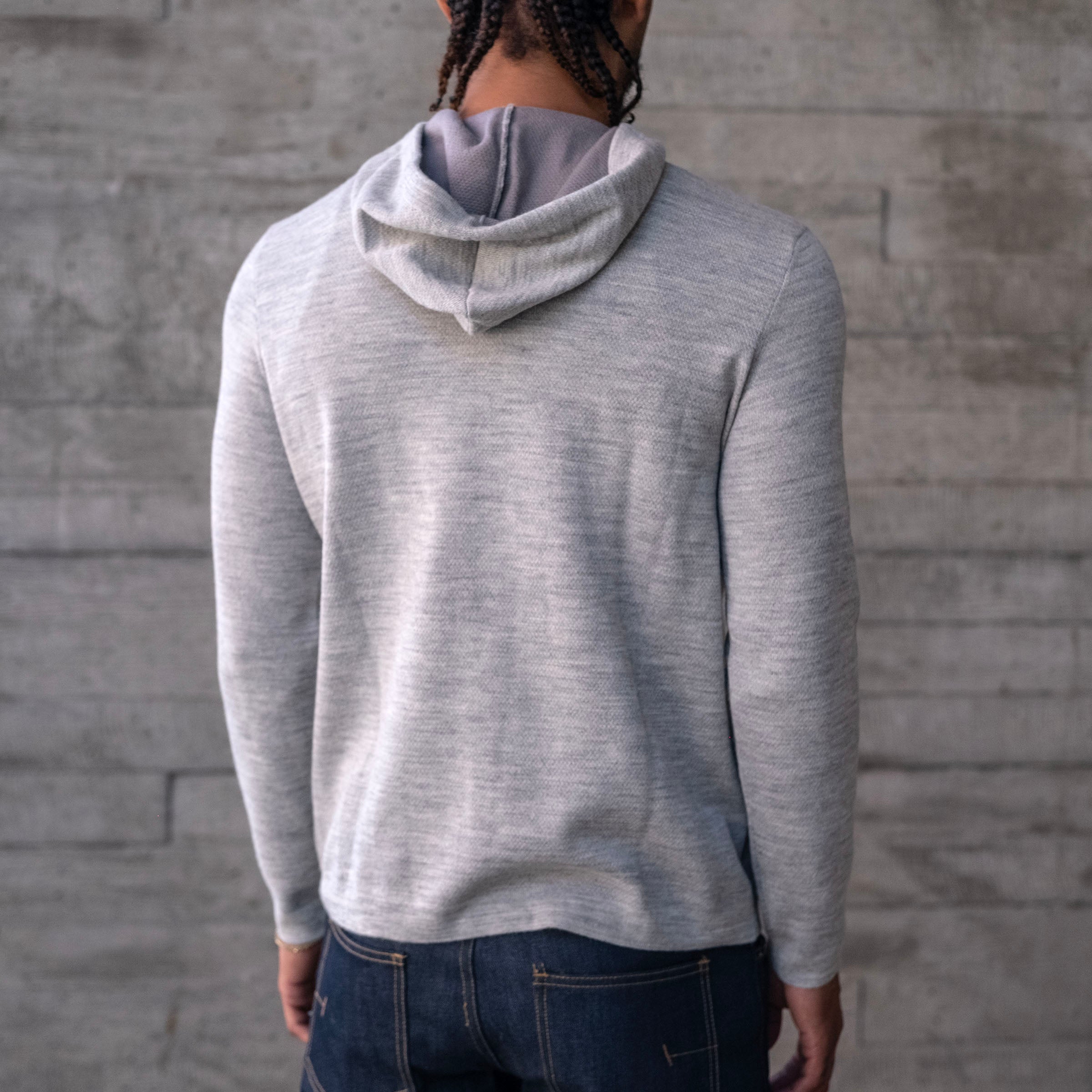 Hooded 2-Ply Sweatshirt in Baby Alpaca and Pima Cotton