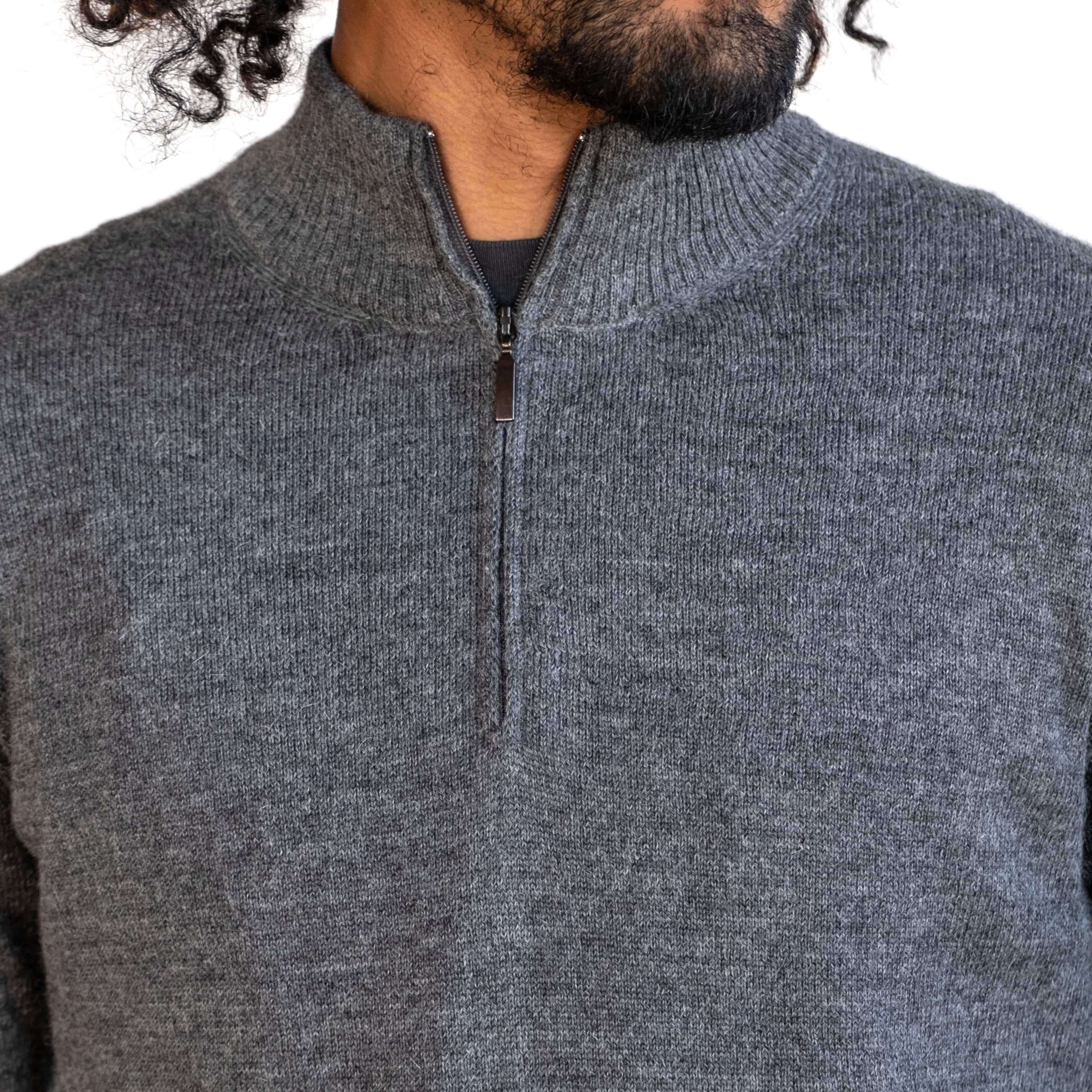 Alpaca Extrafine Knit Half Zip Sweaters