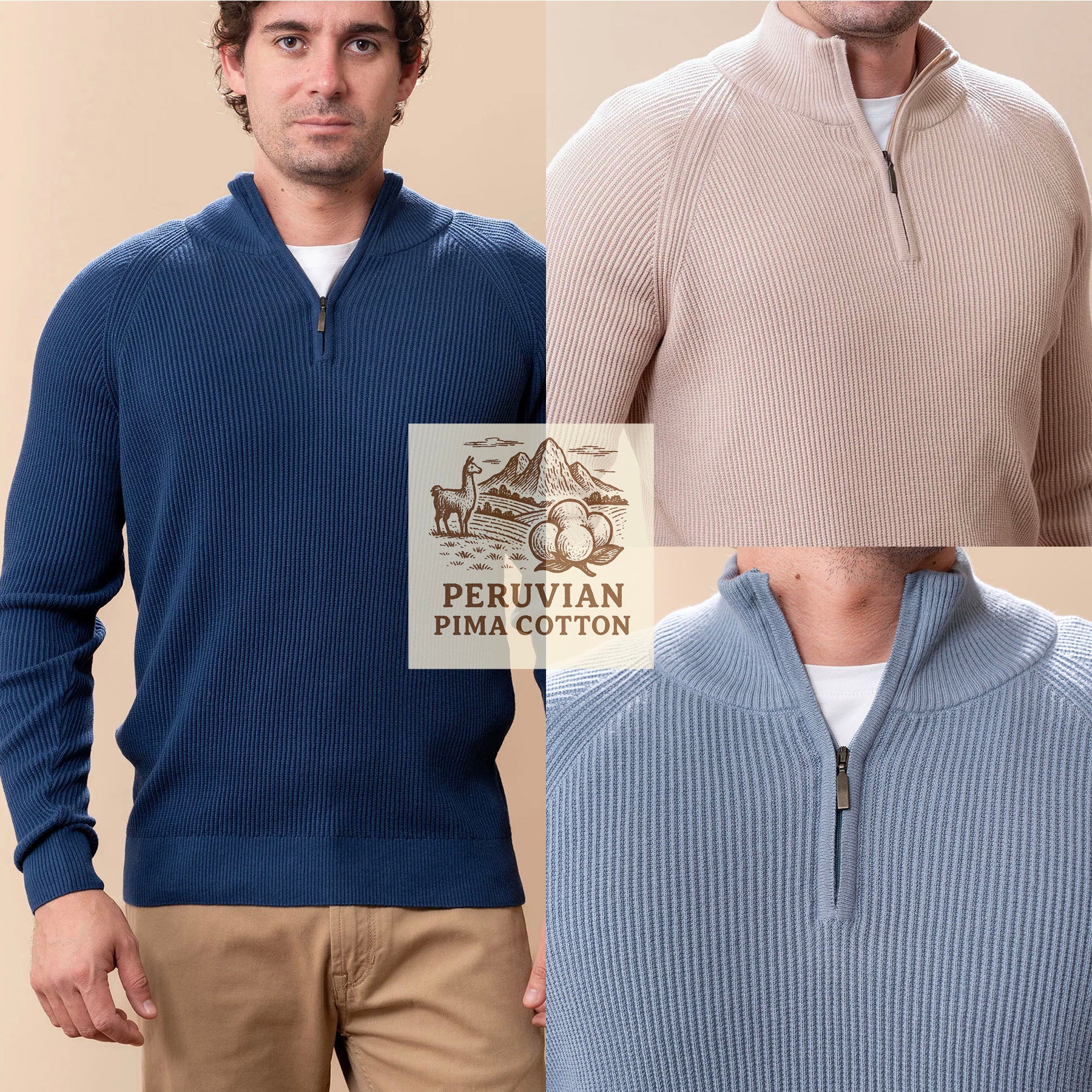 Peruvian Pima Cotton Half Zip Sweater Project