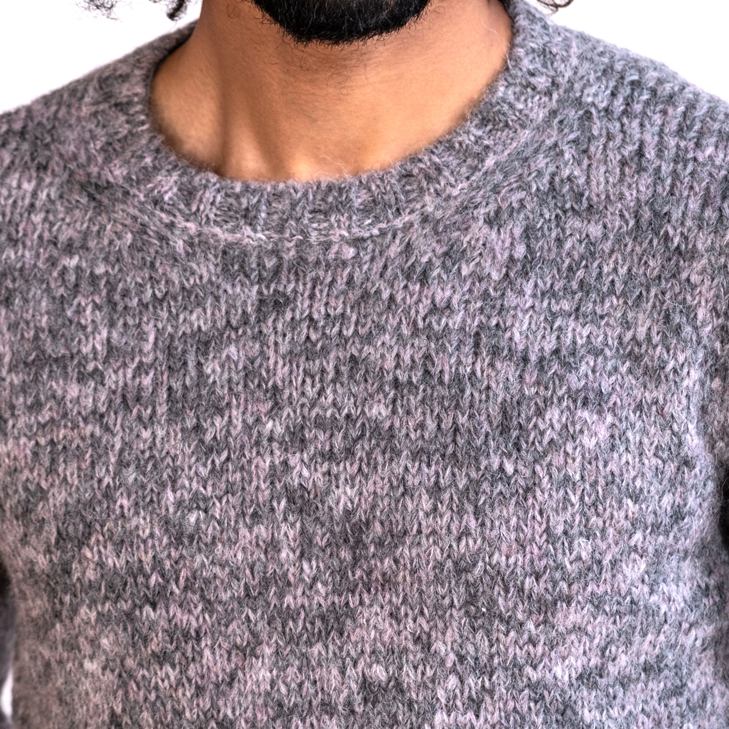 Alpaca Handknit Marled Crewneck Sweaters
