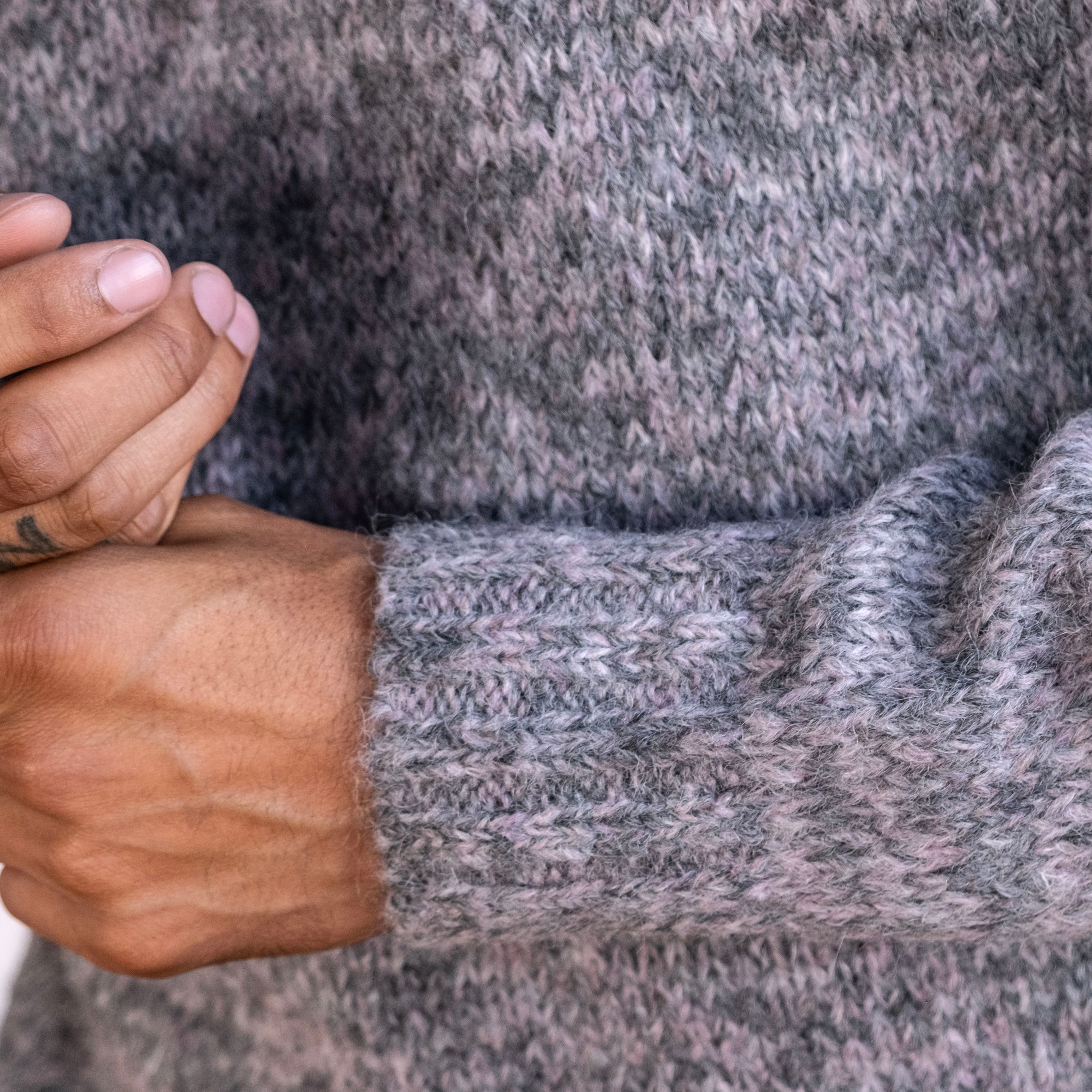 Alpaca Handknit Marled Crewneck Sweaters