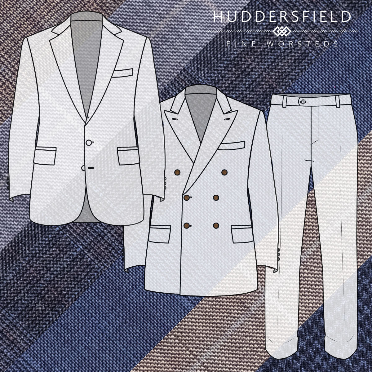 Custom Suits & Sportcoats Huddersfield Pattern & Check 4-Season Wools