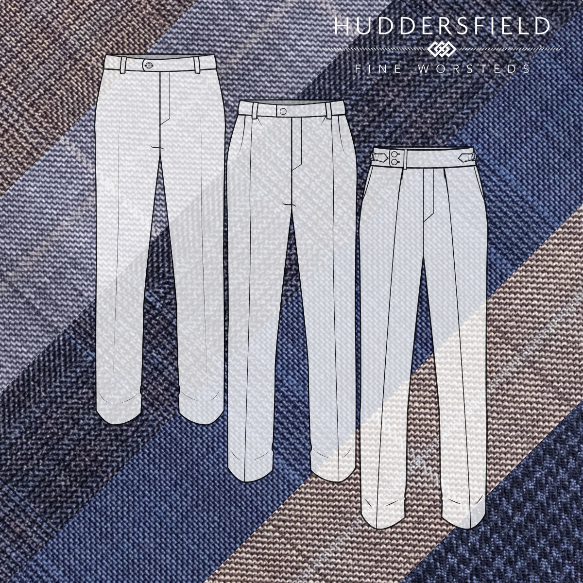 Custom Trousers Huddersfield Pattern & Check 4-Season Wools