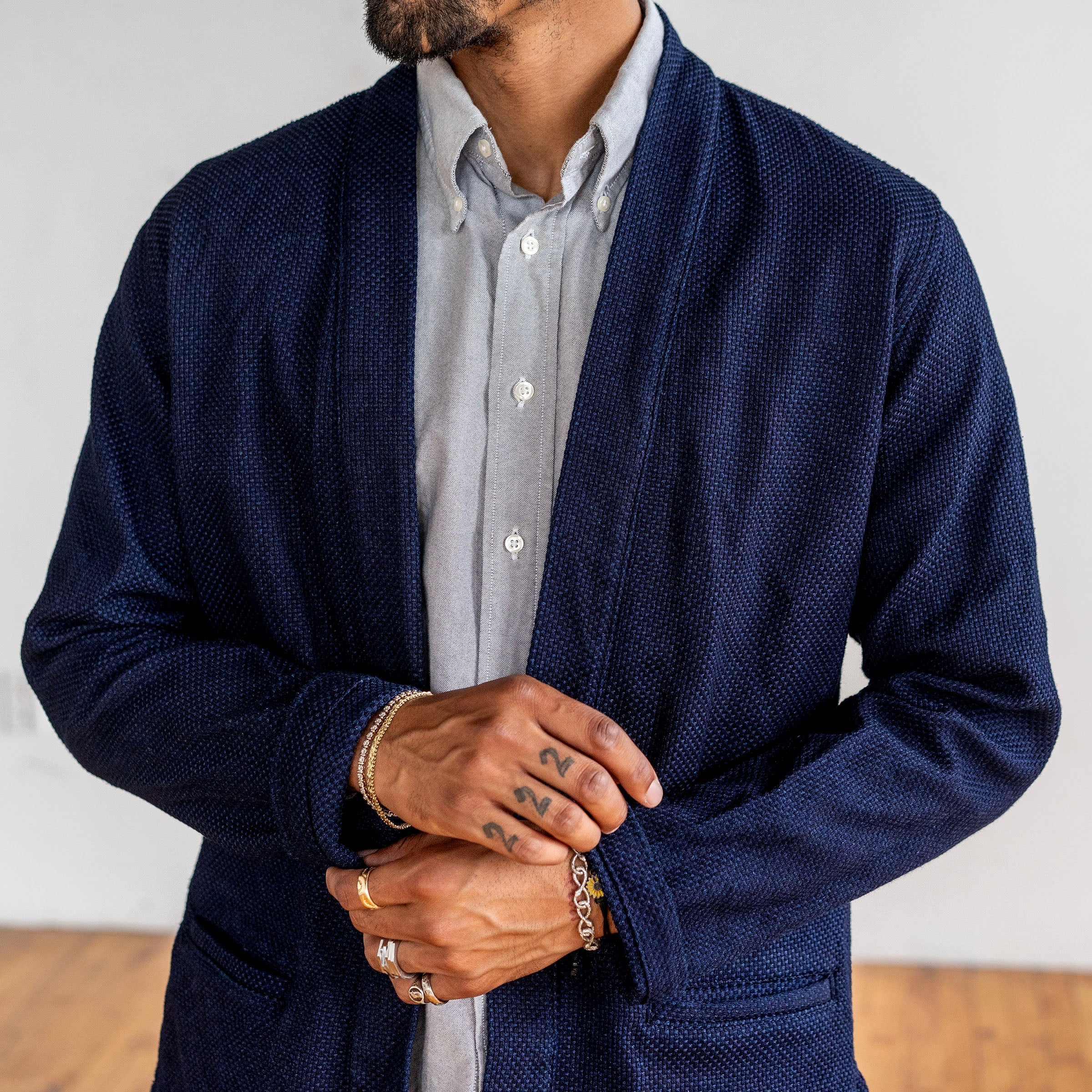 Kamigata Project: Indigo Sashiko, Washable Tweed, Espresso Hopsack