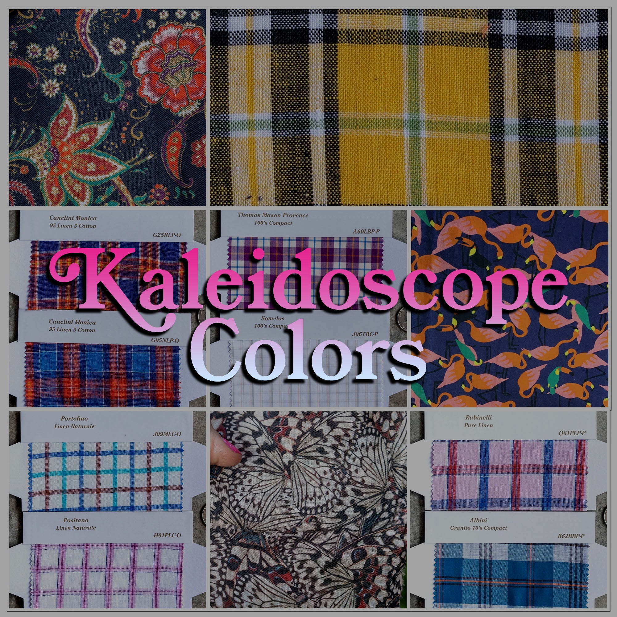 Custom Shirting Kaleidoscope Colors Linens, Blends, & Novelties