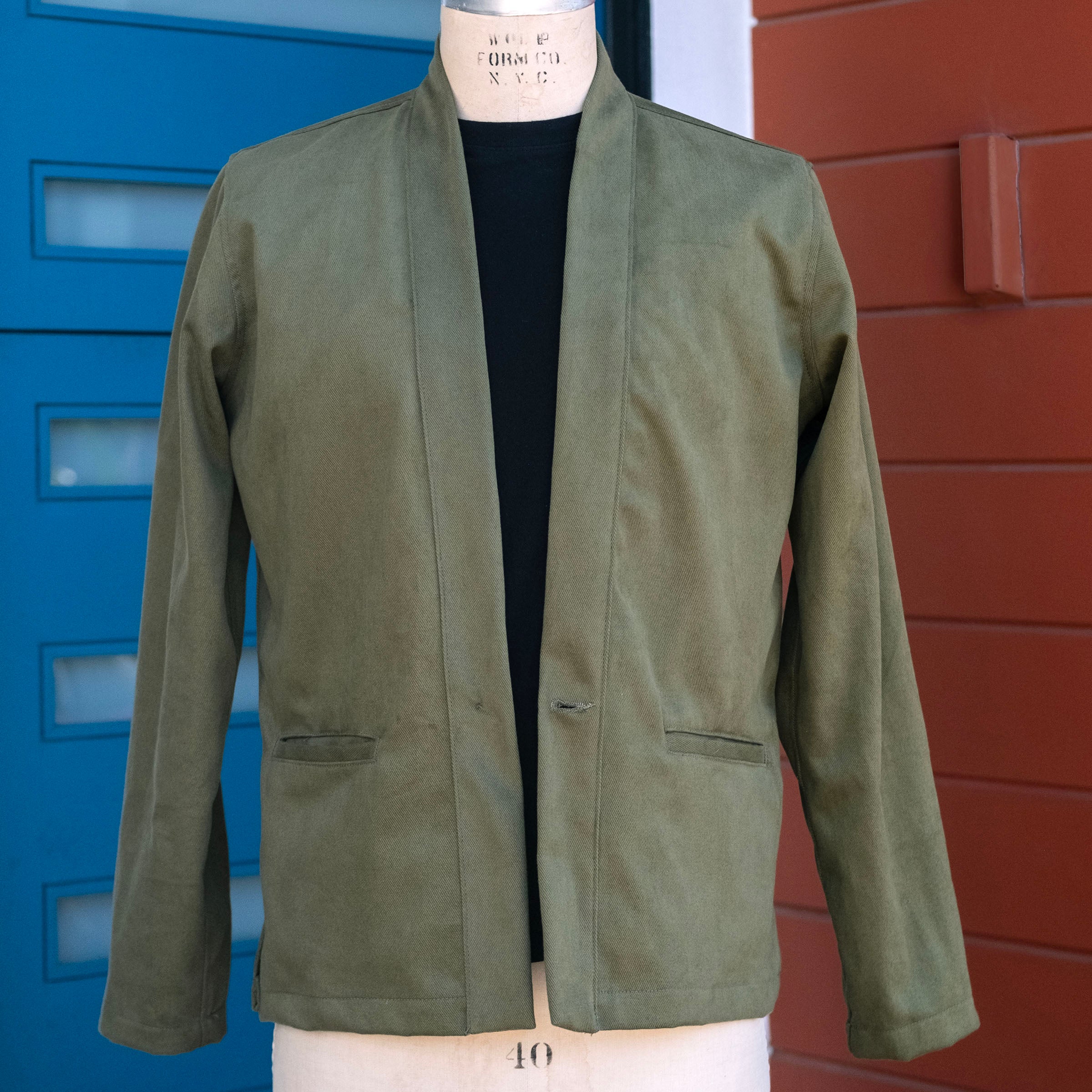 Kamigata Jacket in Olive Kaihara 13oz Bull Denim