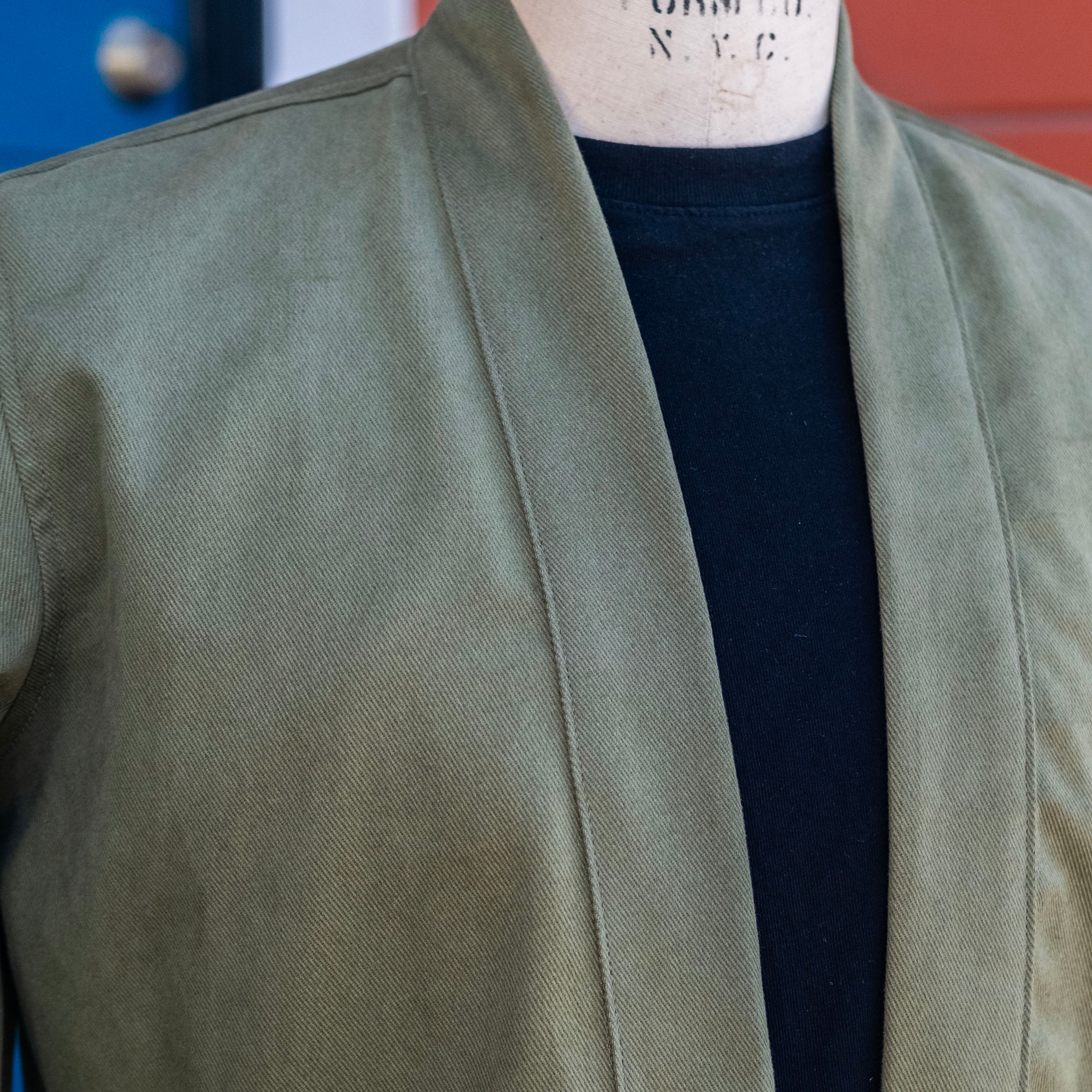 Kamigata Jacket in Olive Kaihara 13oz Bull Denim