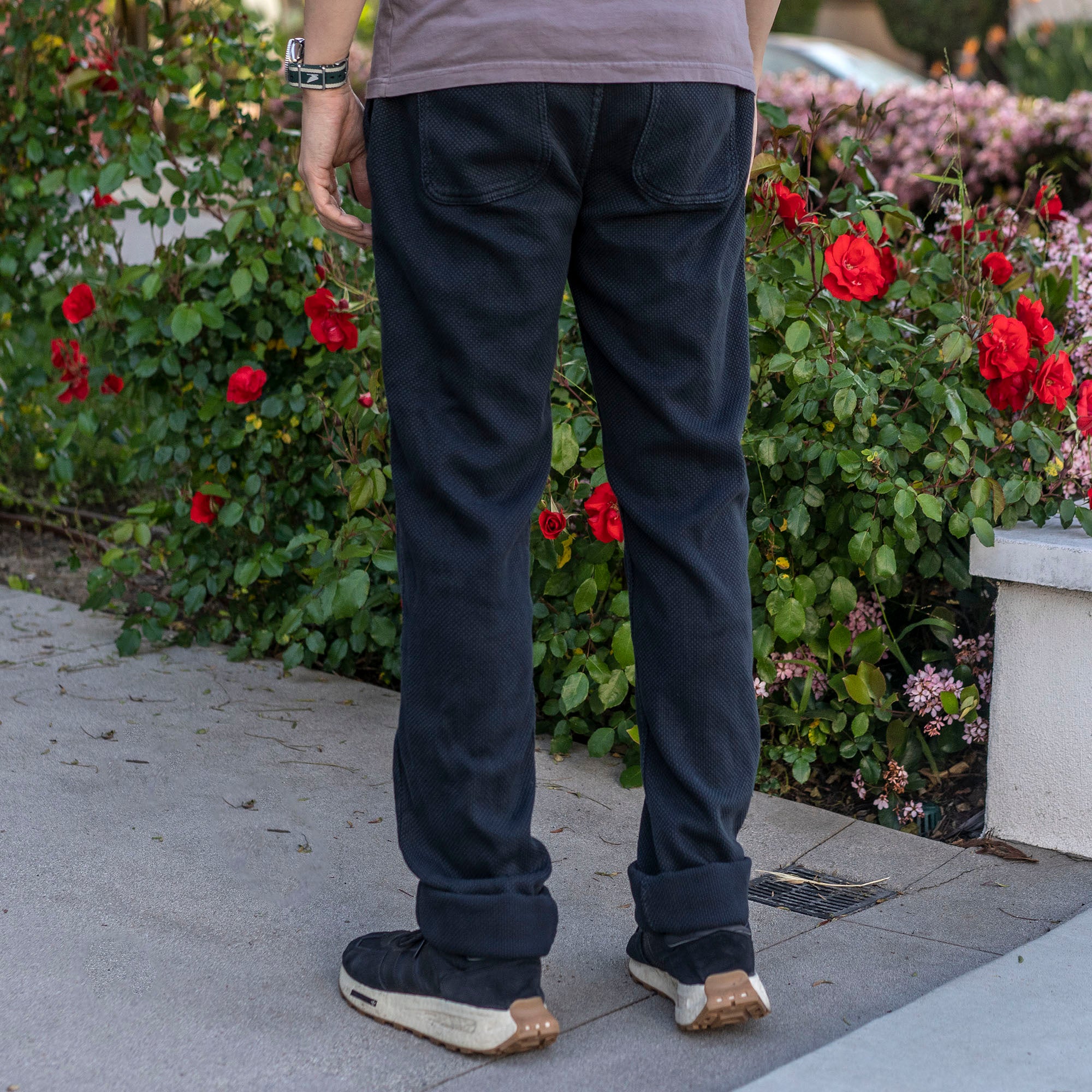 Laidback Pant Sashiko Mineral Washed Black
