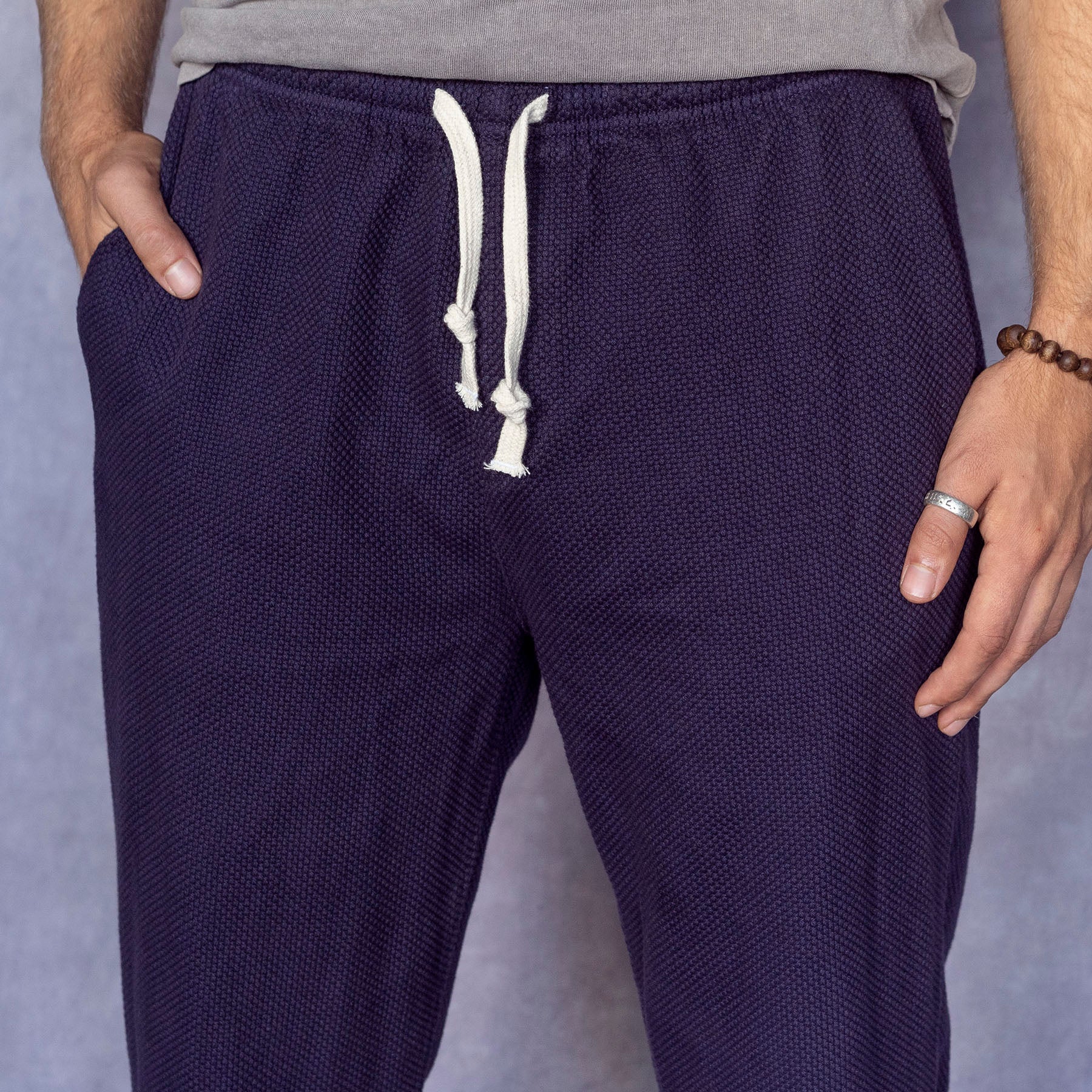 Laidback Pant Sashiko Project: Mink, Aubergine, Steel Moss, Marbled Acid