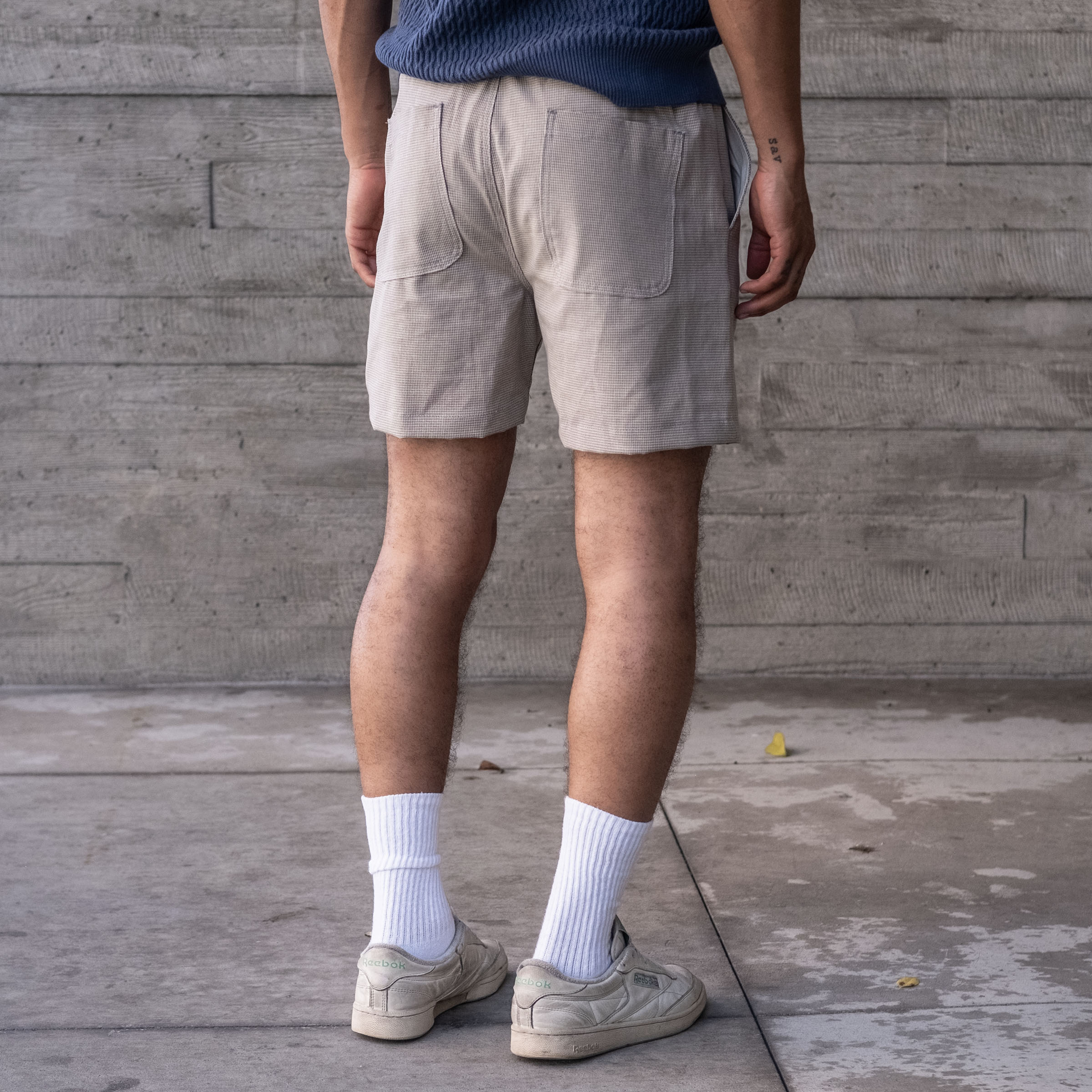 Laidback Short Wheat Microhoundstooth Tech Wool