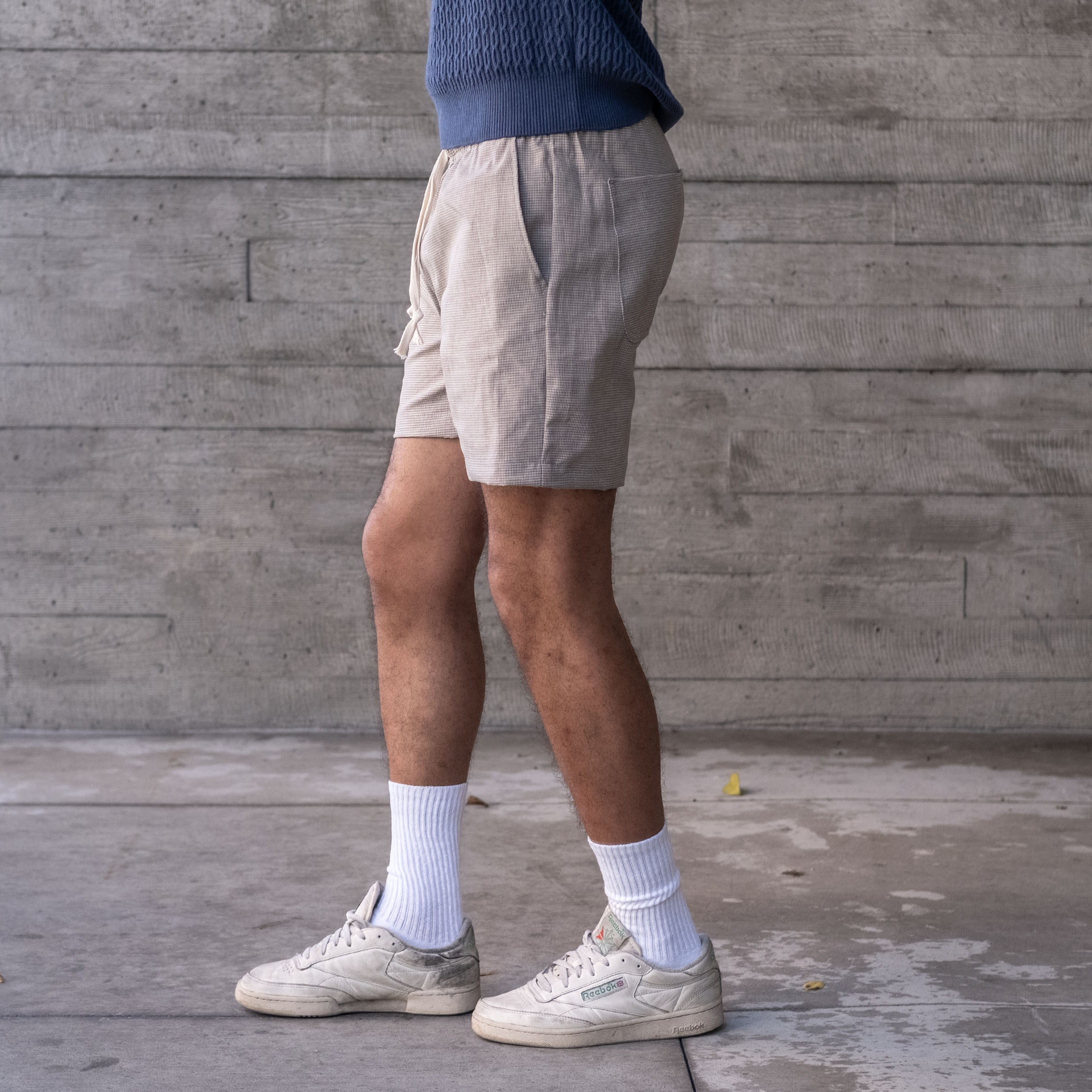 Laidback Short Wheat Microhoundstooth Tech Wool