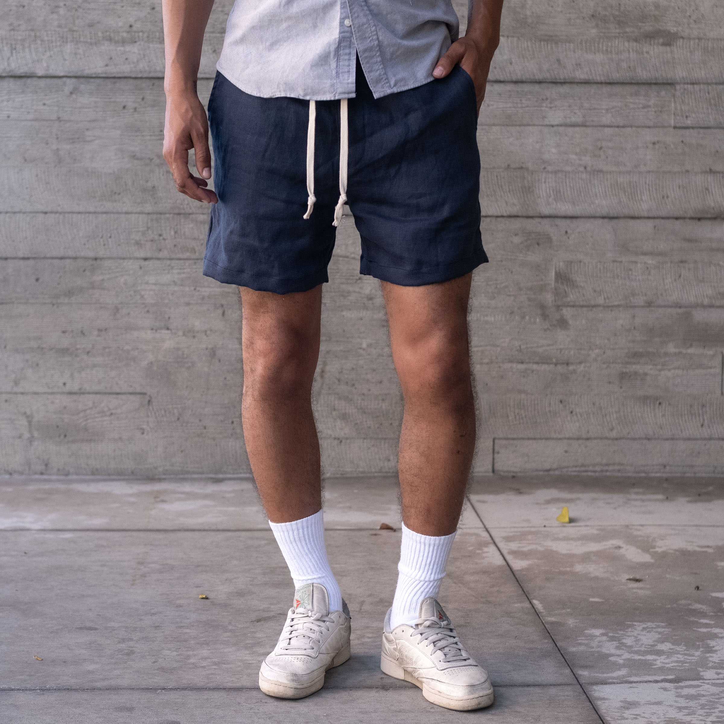 Laidback Short Navy Albini Linen