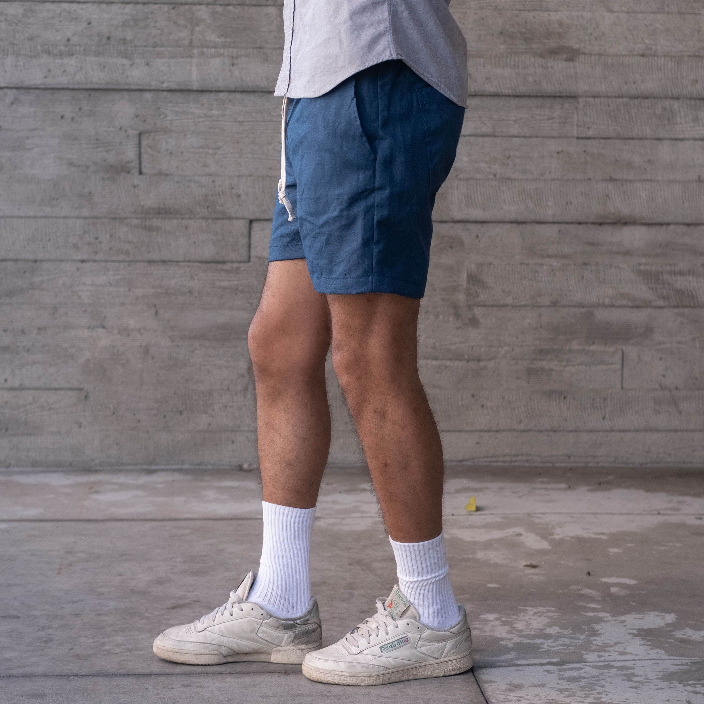 Laidback Short French Blue Albini Linen