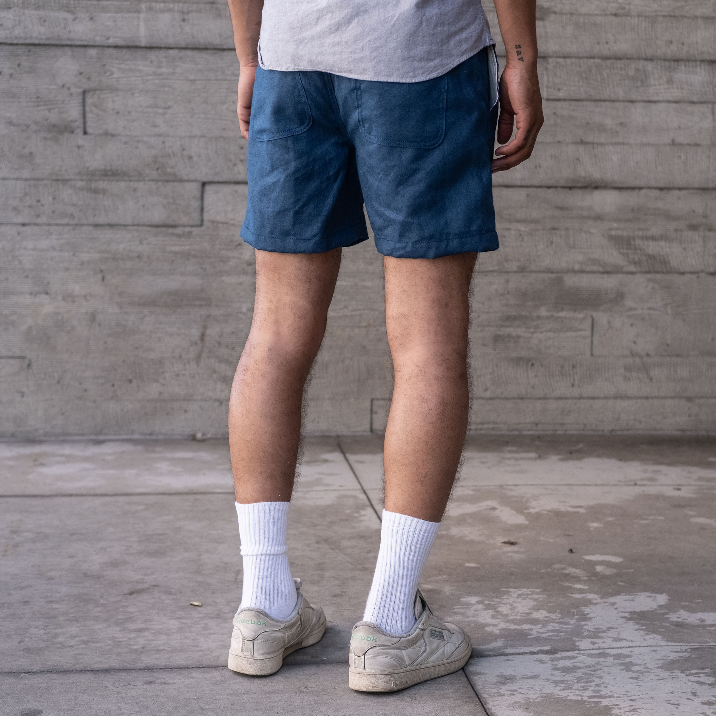 Laidback Short French Blue Albini Linen