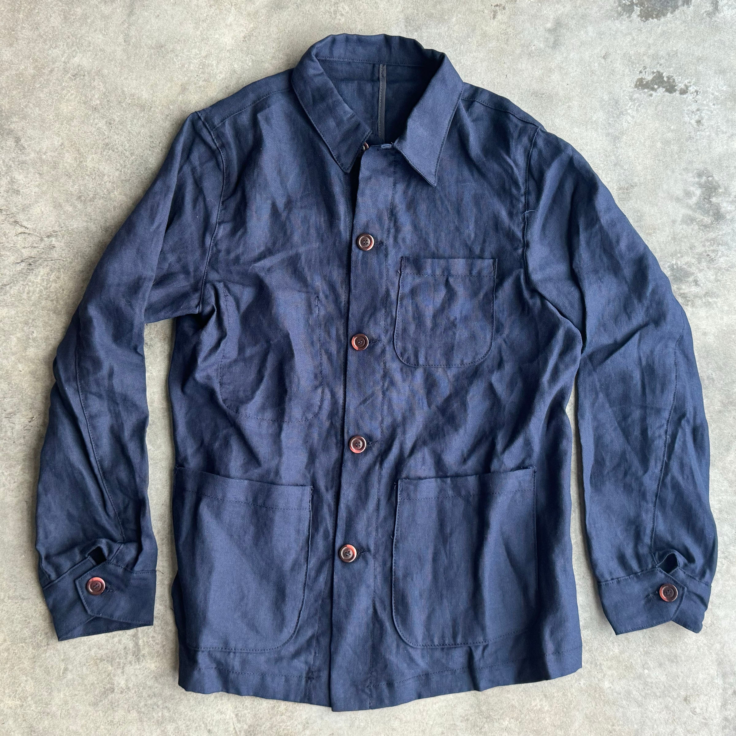 Sample Sale: Doyle in Navy Irish Linen Size 38