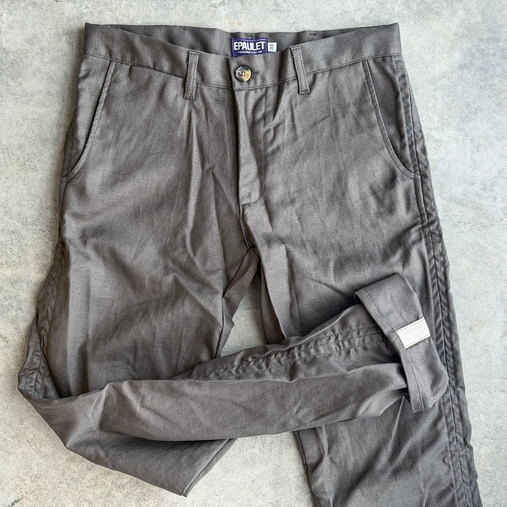 Sample: Rivet Chino in Hazelnut Linen Sz 36