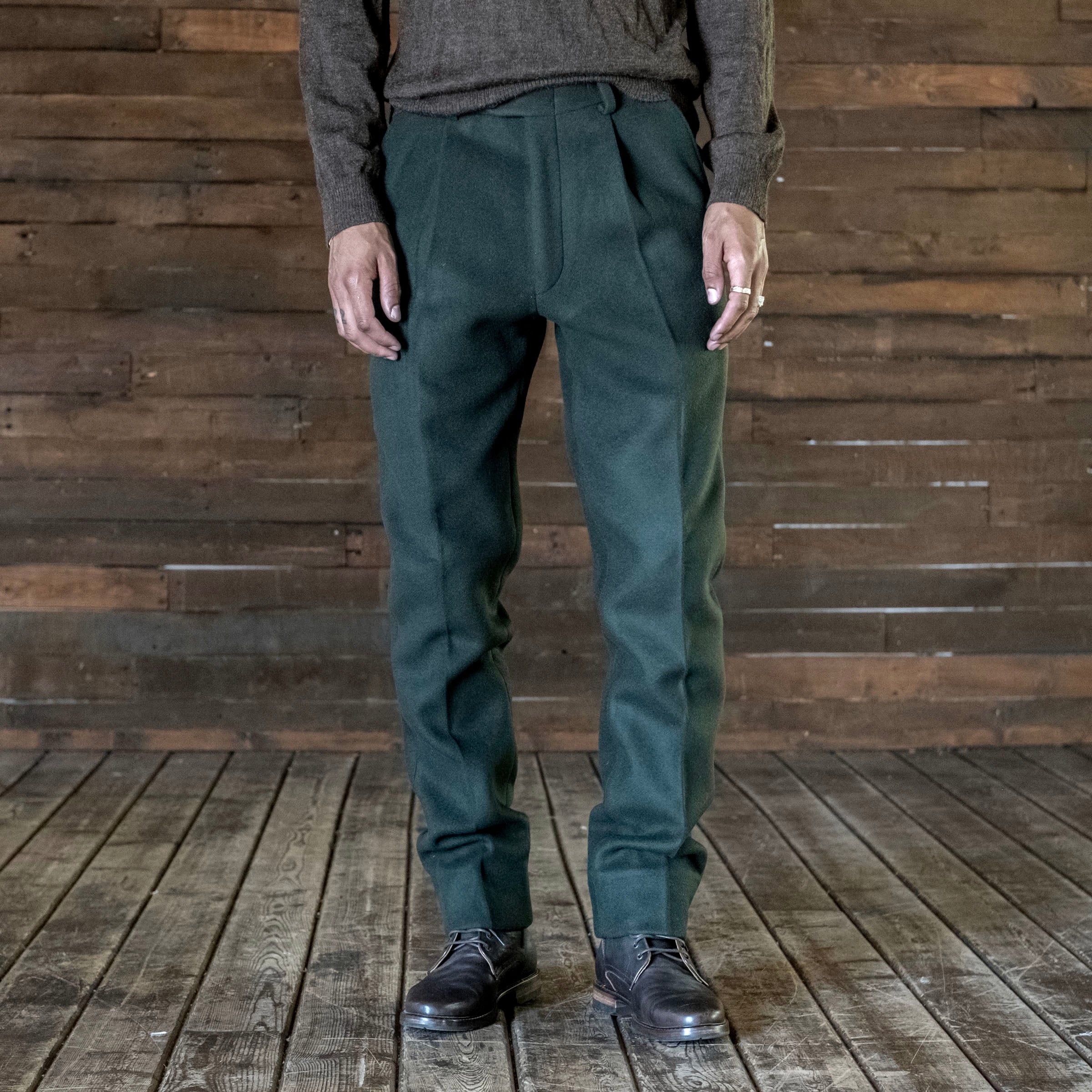 Sample Sale: Taylor Trouser in Alpine Loden Wool Sz Size 32 (